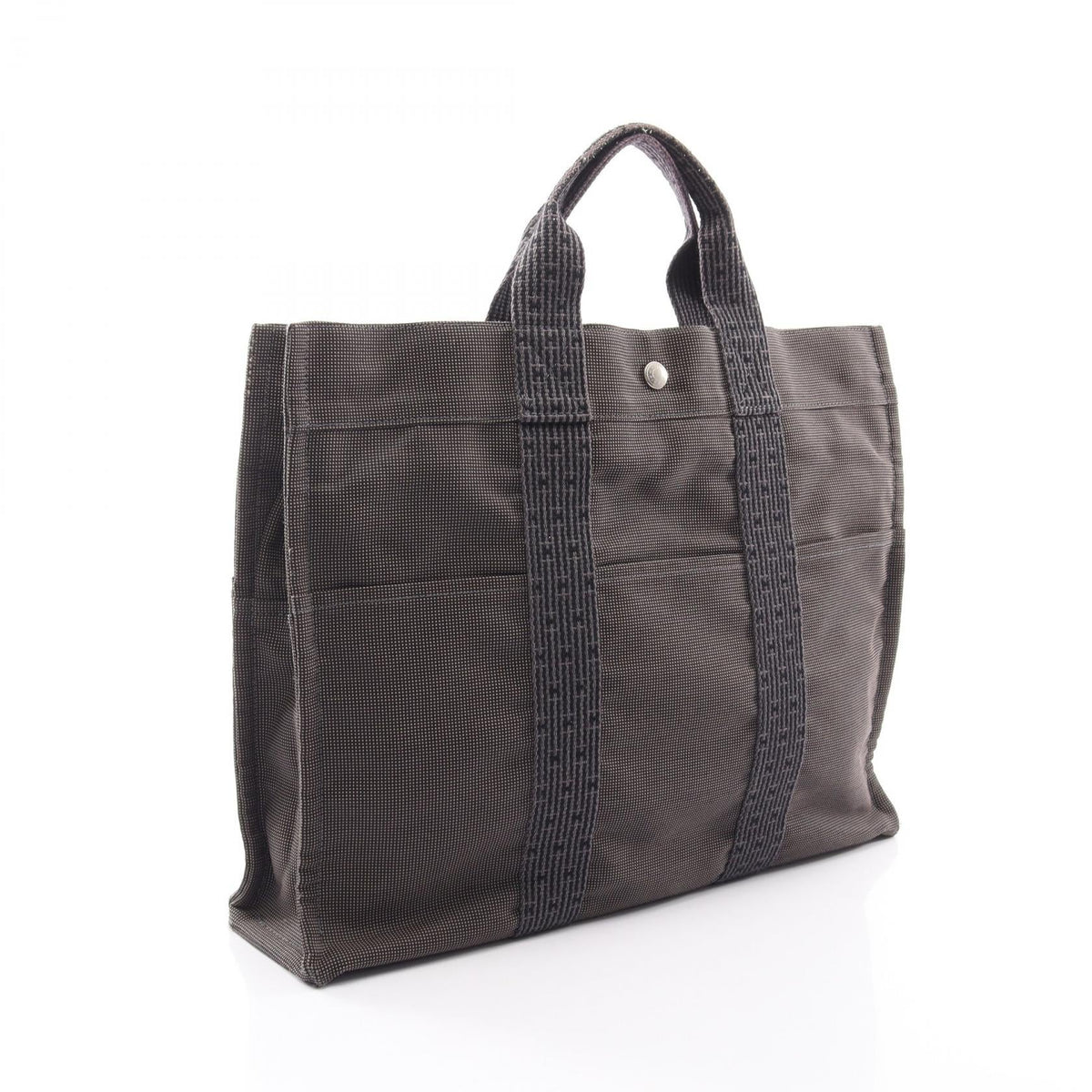 HERMES HerlineMM Tote Bag Gray canvas 2101220059668