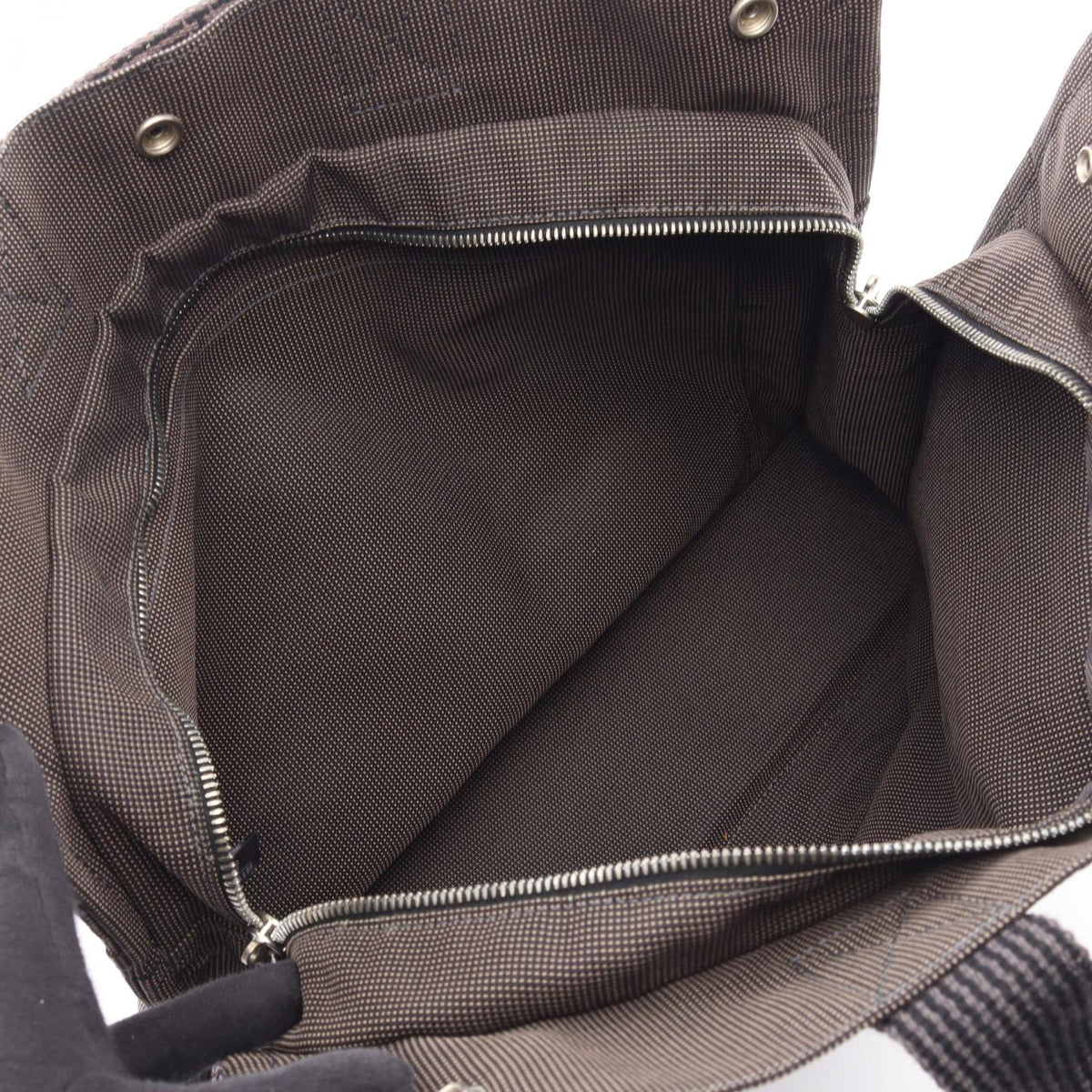HERMES HerlineMM Tote Bag Gray canvas 2101220059668