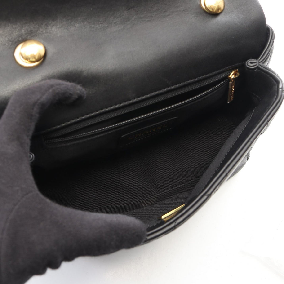 CHANEL Black Matelasse 2WAY leather 2101220059729