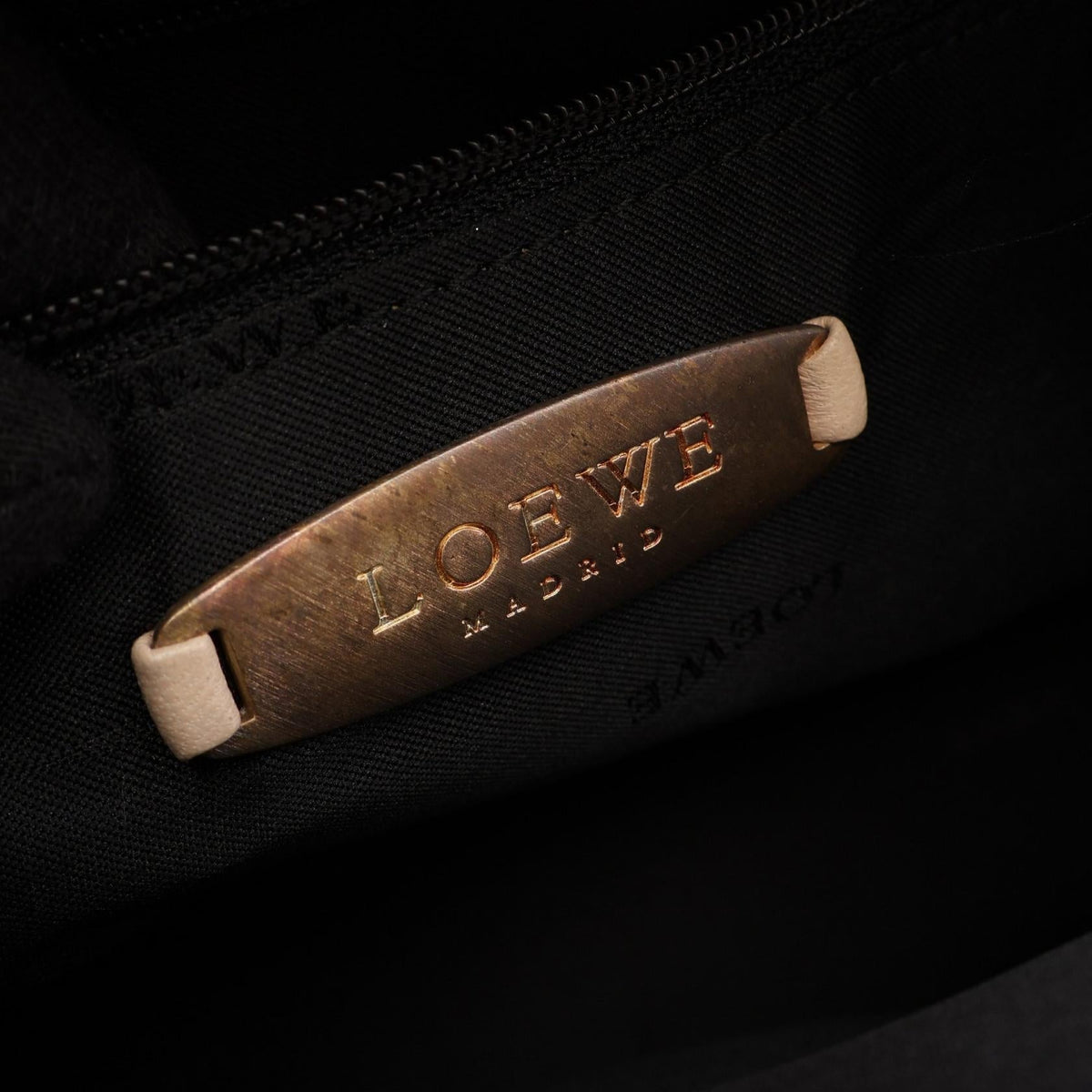 LOEWE anagram Handbag Beige leather 2101220060008