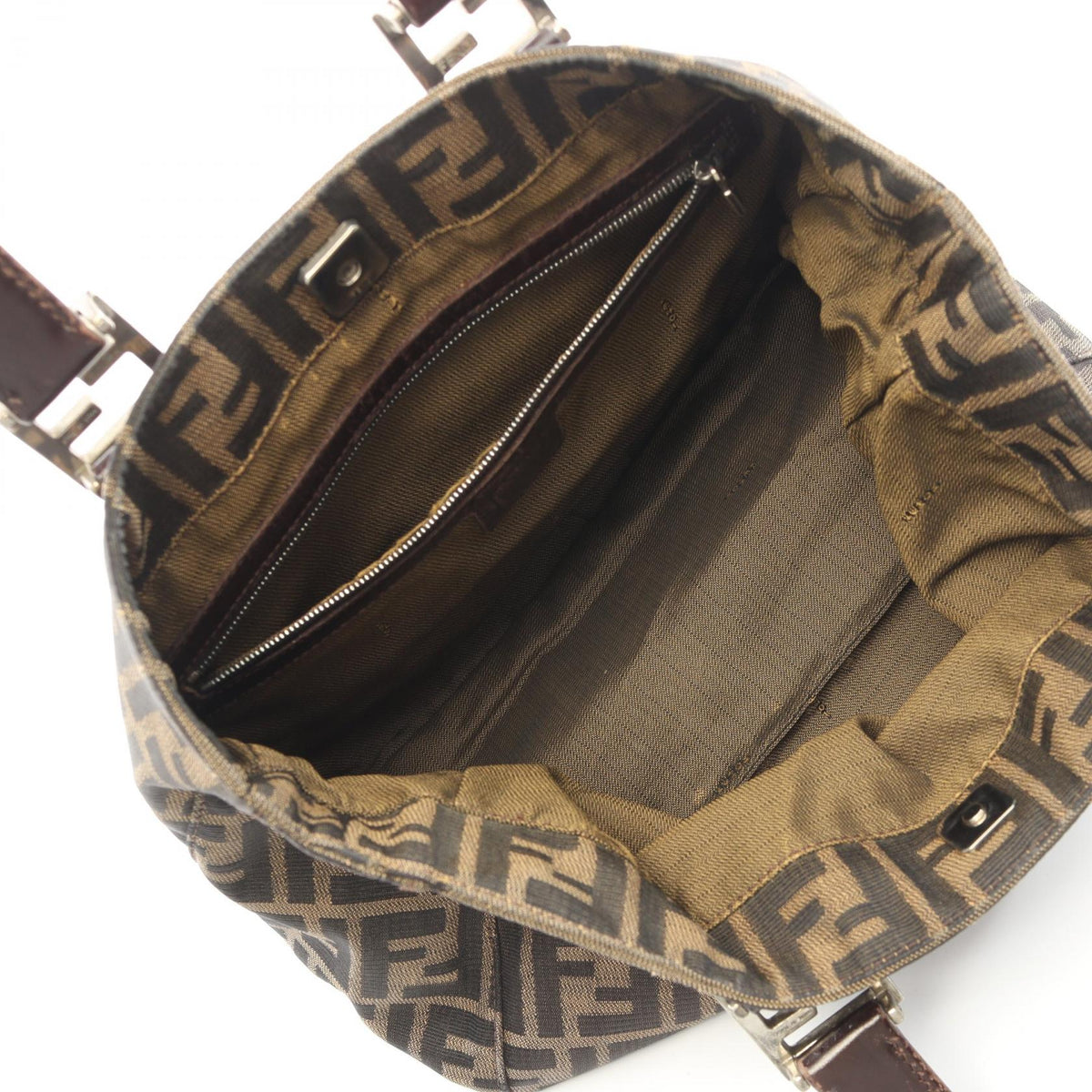 FENDI Zucca Tote Bag Brown canvas leather 2101220060060
