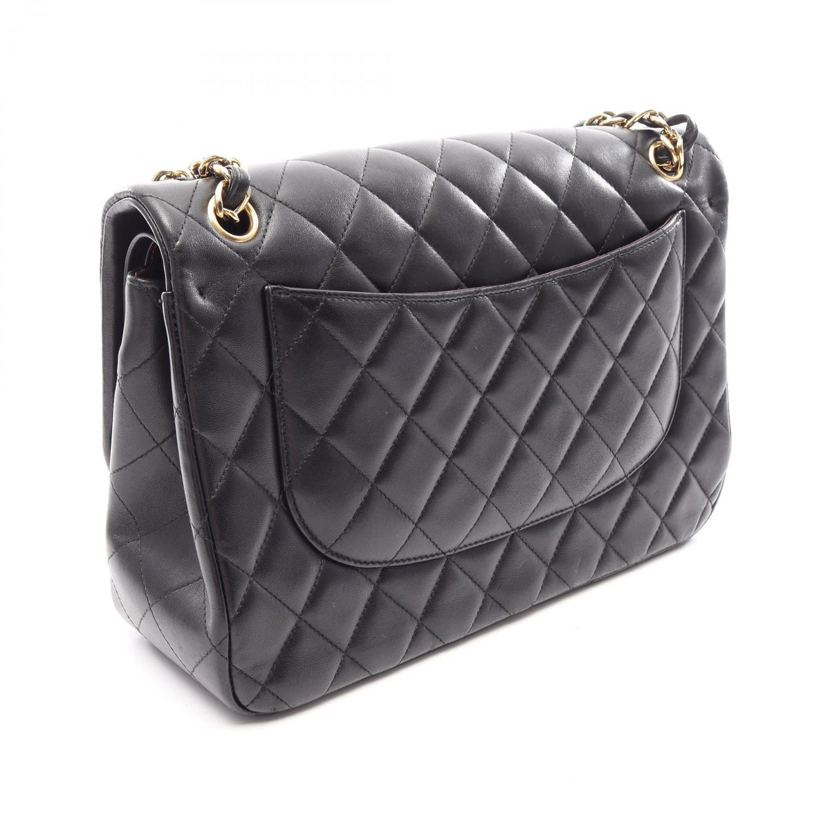 CHANEL Black Deca Matelasse 30 Classic Large W Flap Lambskin (sheep leather) 2101220060077