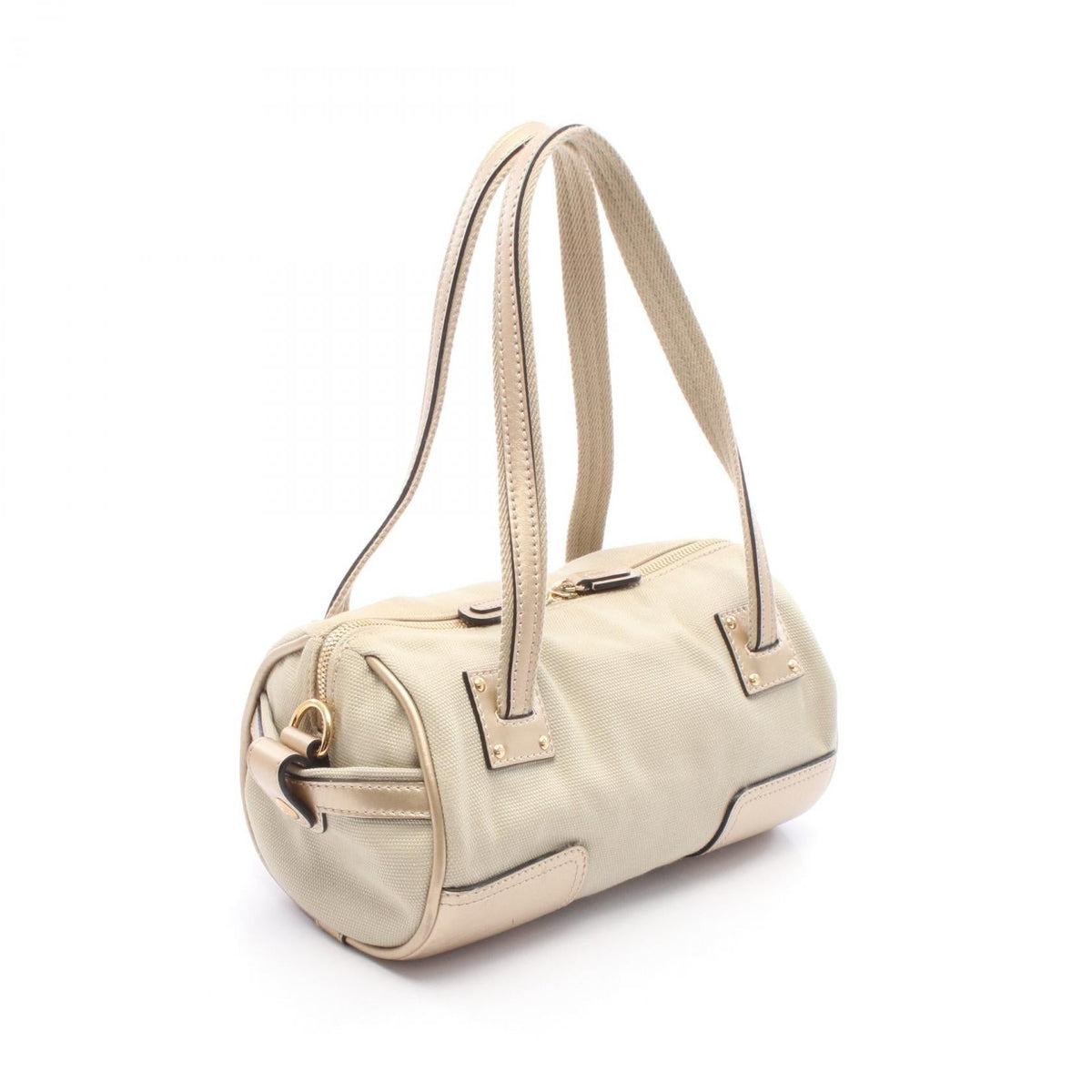 LOEWE anagram Handbag Beige/Gold canvas leather 2100301251854