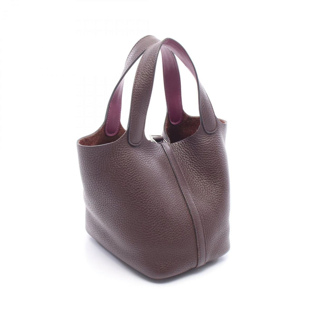 HERMES Picotin Rock Eclat PM Rouge sellier Anemone HandbagRouge sellier Rouge sellier Brown/Purple Taurillon Clemence leather Vaux Swift leather 2104102529099