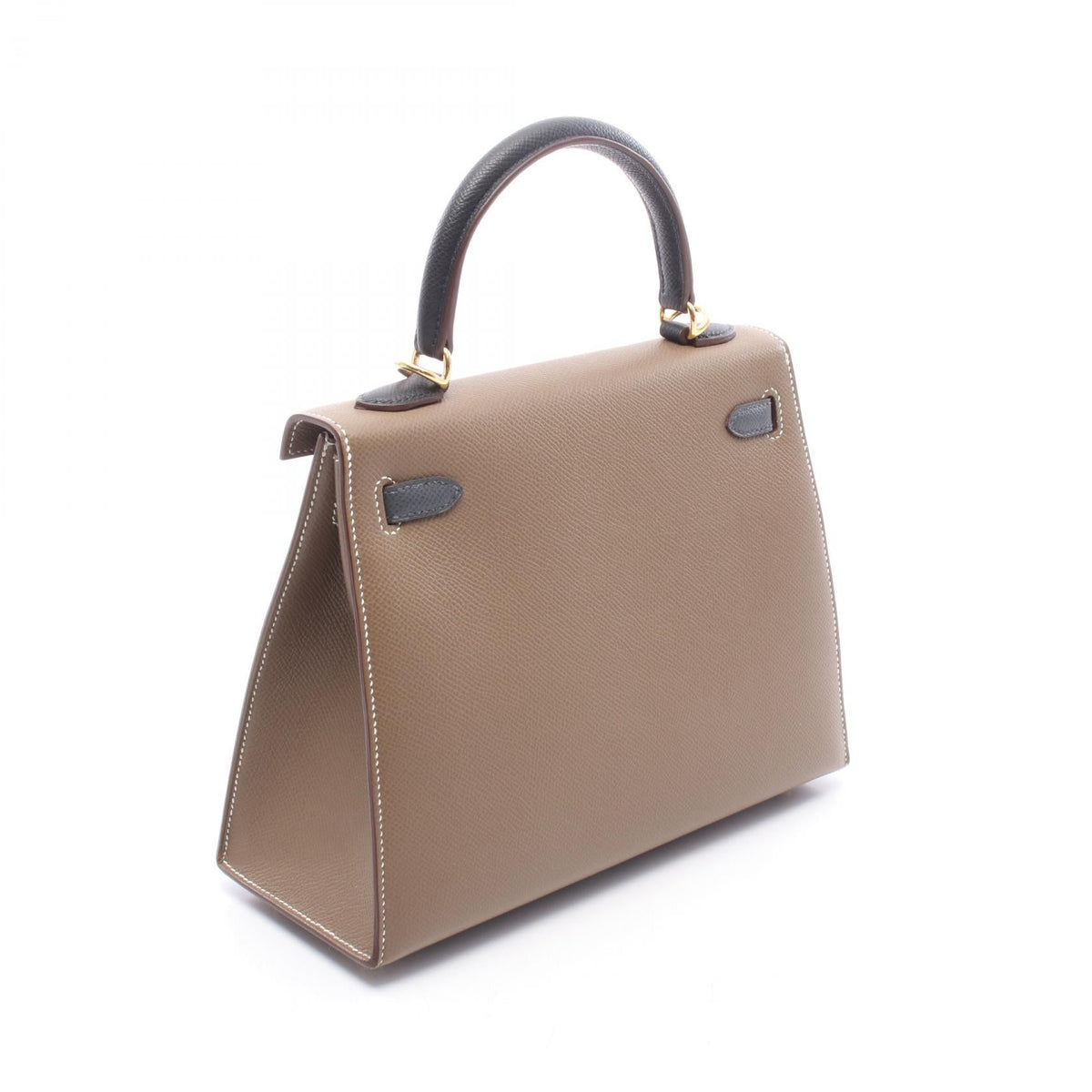 HERMES Kelly 25 Tricolor 2WAY HandbagEtoupe Grey Etoupe Grey Gray/Black Epsom leather Calfskin (cowhide) Epsom 2106800639049