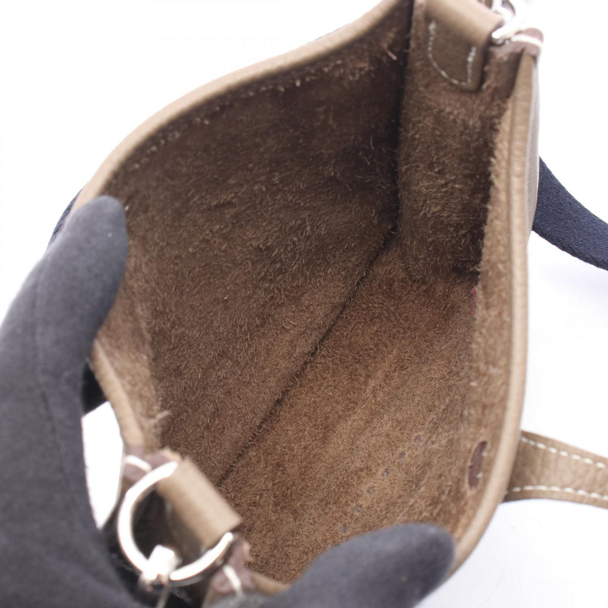 HERMES EvelyneTPM Shoulder BagEtoupe Grey Etoupe Grey Gray Taurillon Clemence Other Taurillon Clemence 2101220059323