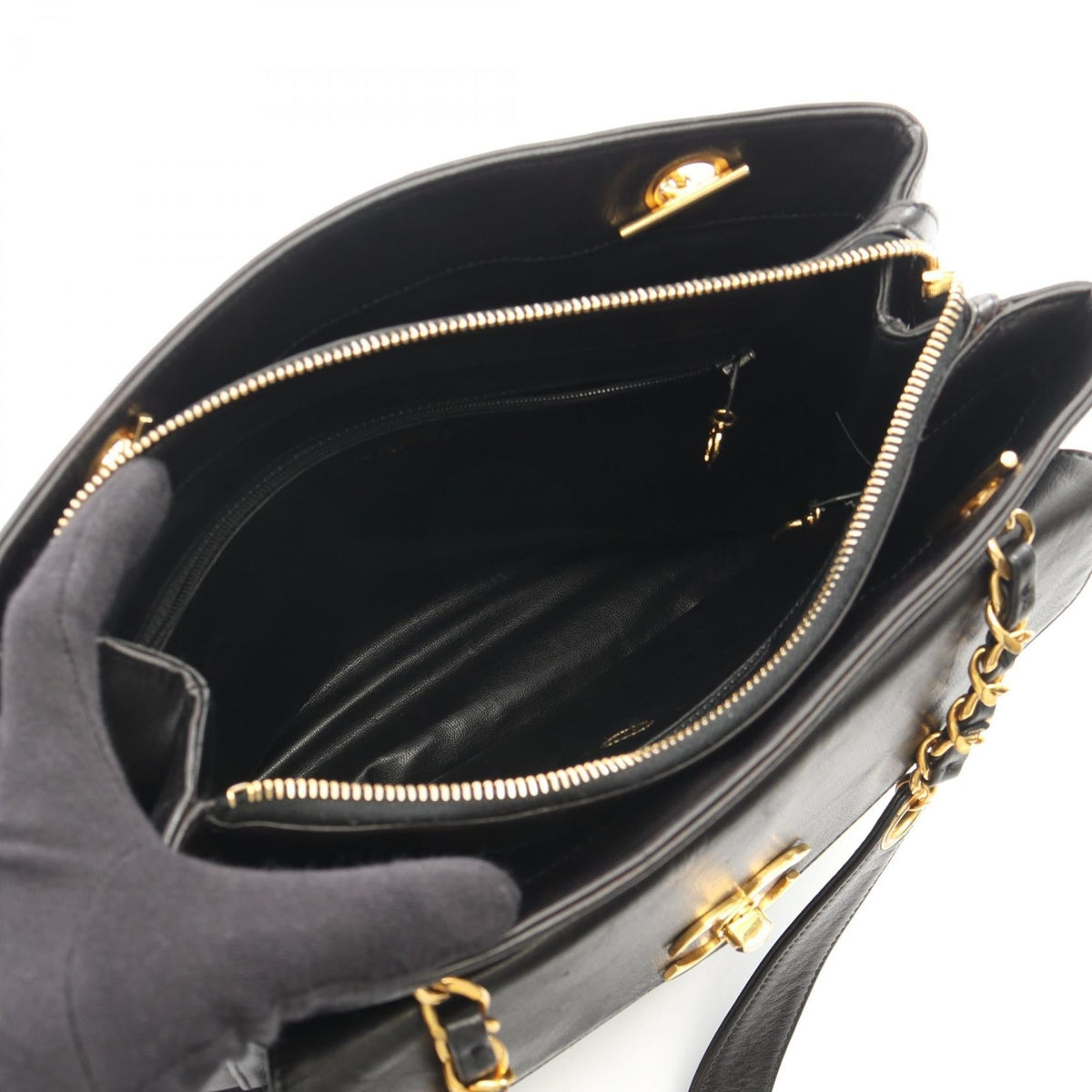 CHANEL Black COCO Mark Lambskin (sheep leather) 2101220059385