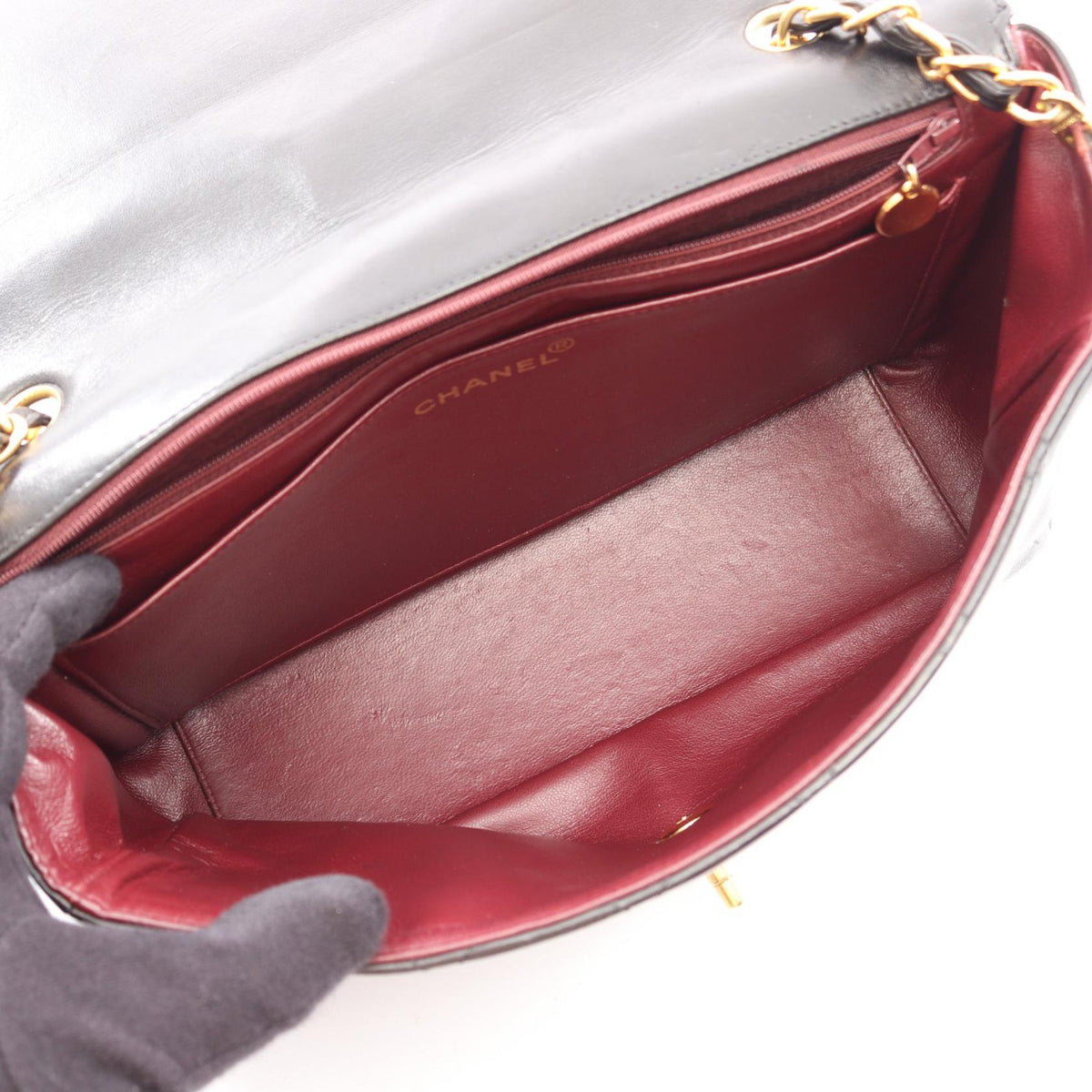 CHANEL Black Matelasse Diana Flap Lambskin (sheep leather) 2101220059408