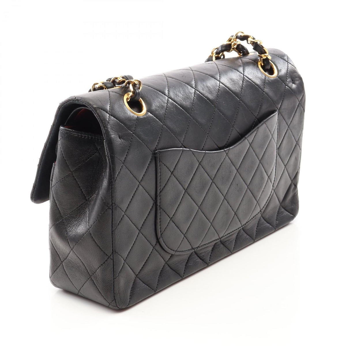 CHANEL Black Matelasse W flap Lambskin (sheep leather) 2101220059460