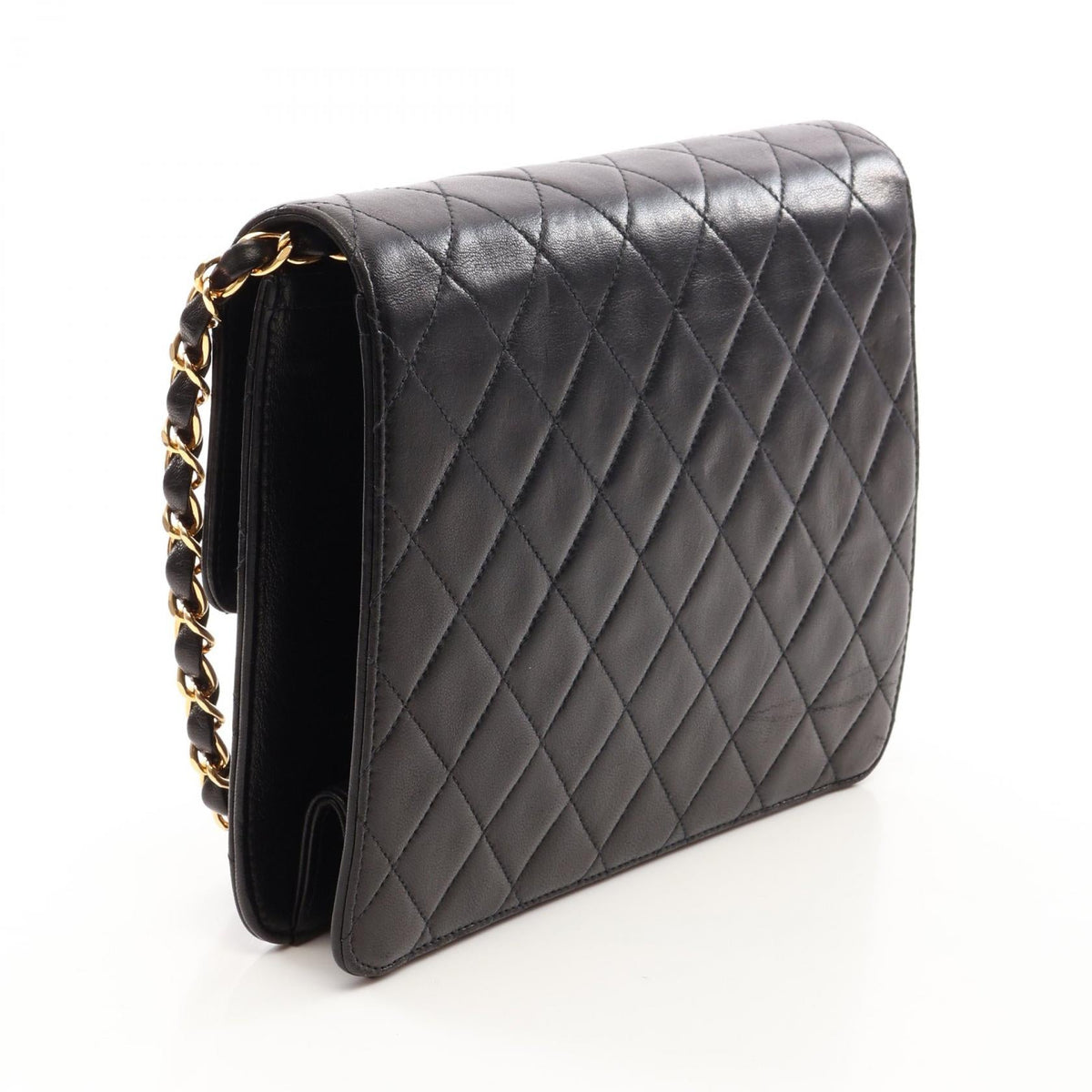CHANEL Black Matelasse single flap Lambskin (sheep leather) 2101220059439