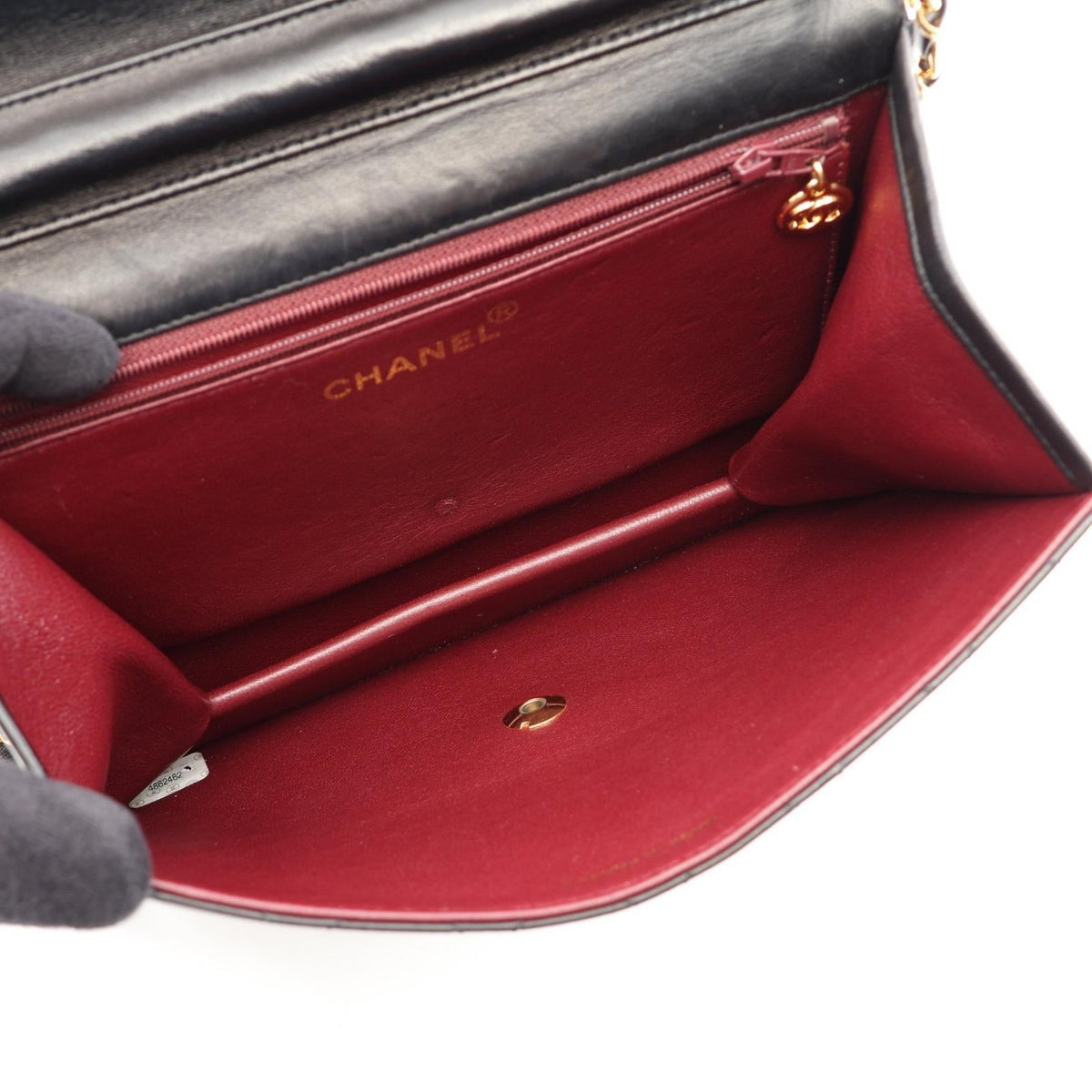 CHANEL Black Matelasse single flap Lambskin (sheep leather) 2101220059439
