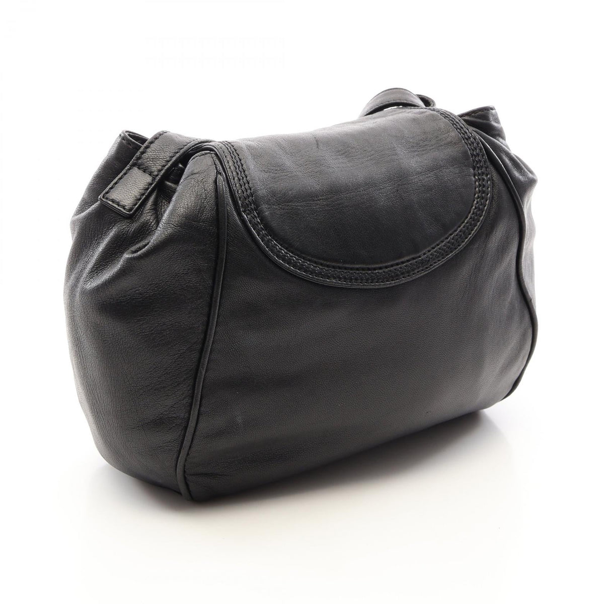LOEWE anagram Shoulder Bag Black leather 2101220059576