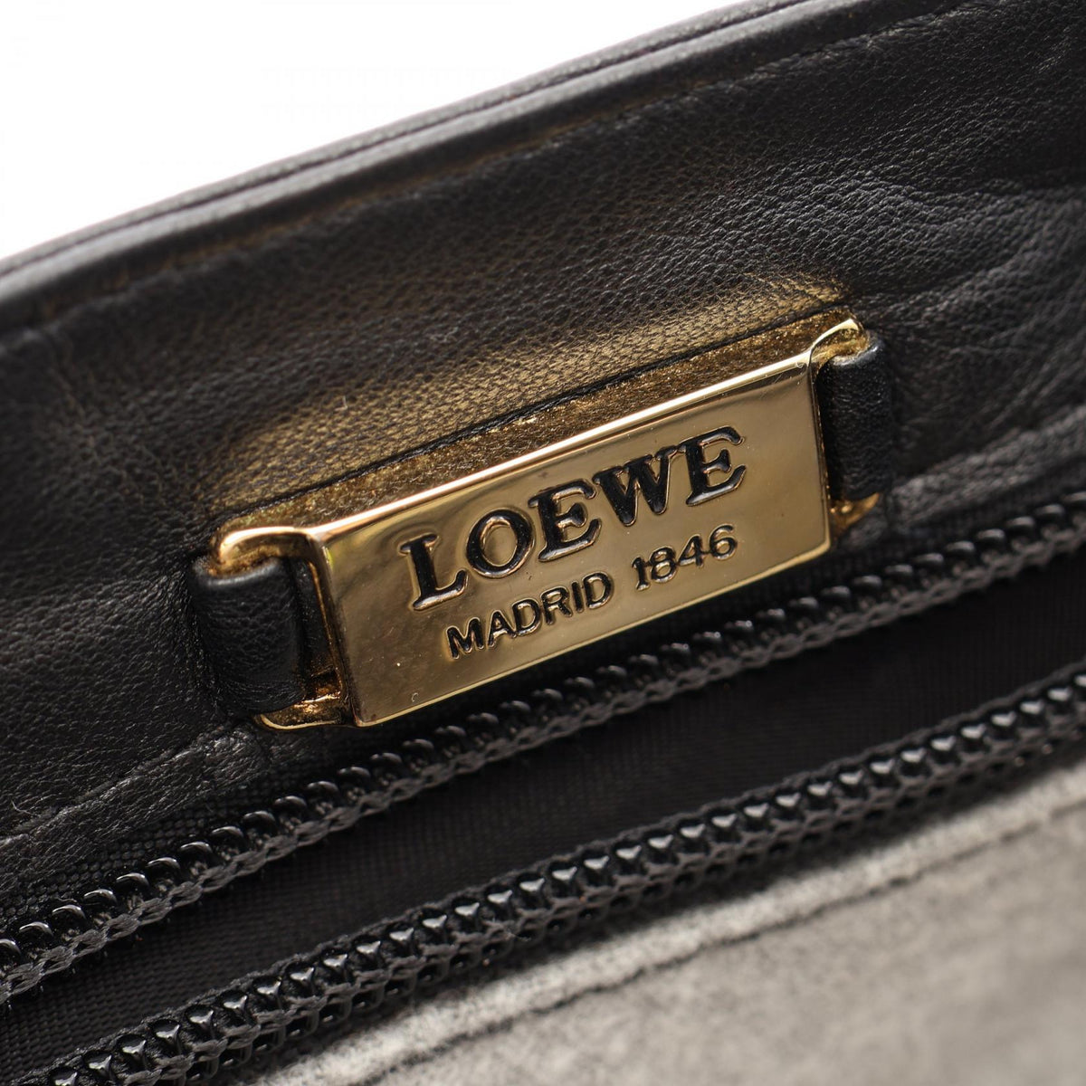 LOEWE anagram Shoulder Bag Black leather 2101220059576