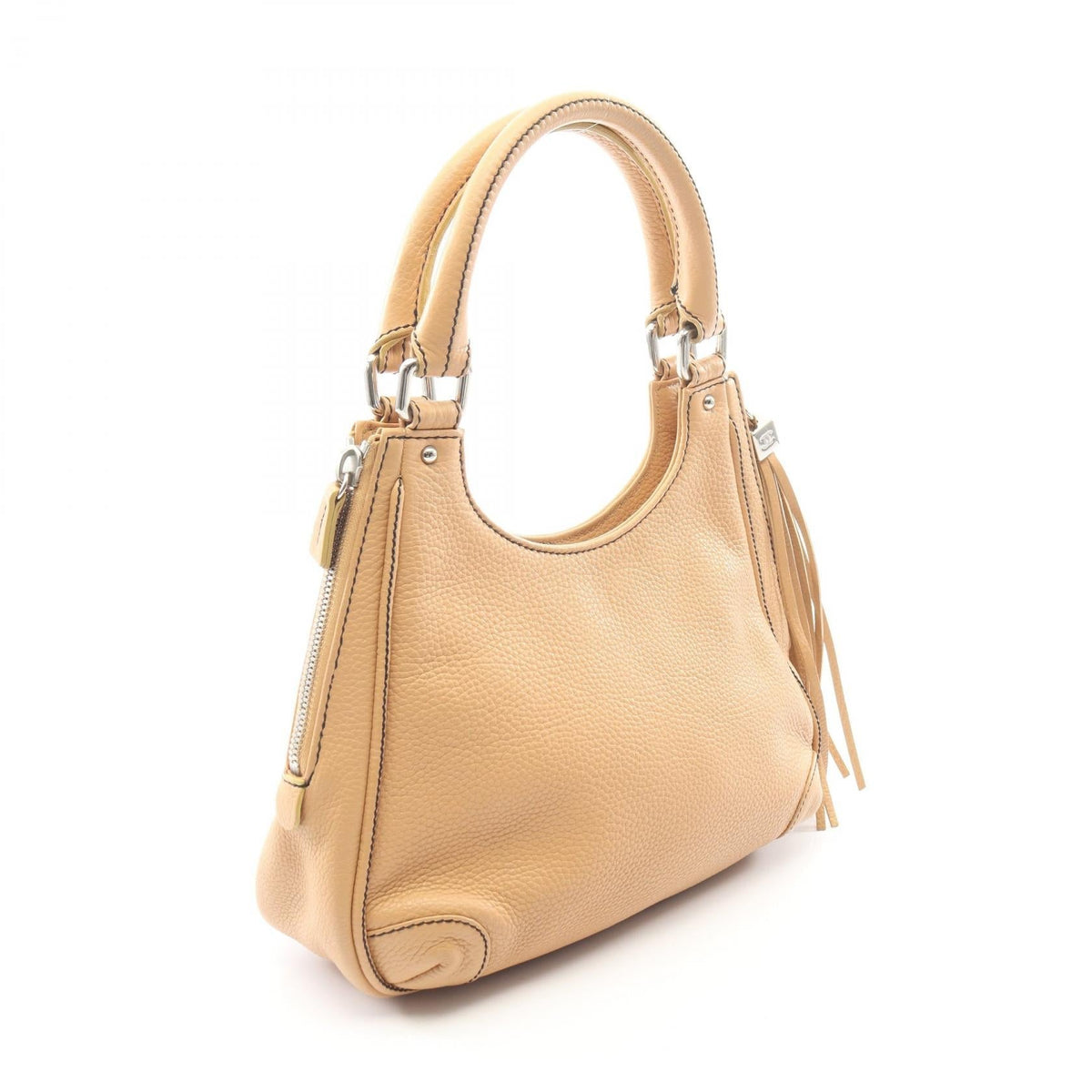 CHANEL Beige Logo fringe Grained Calfskin leather 2101220058241