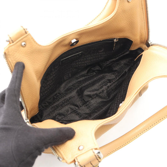 CHANEL Beige Logo fringe Grained Calfskin leather 2101220058241
