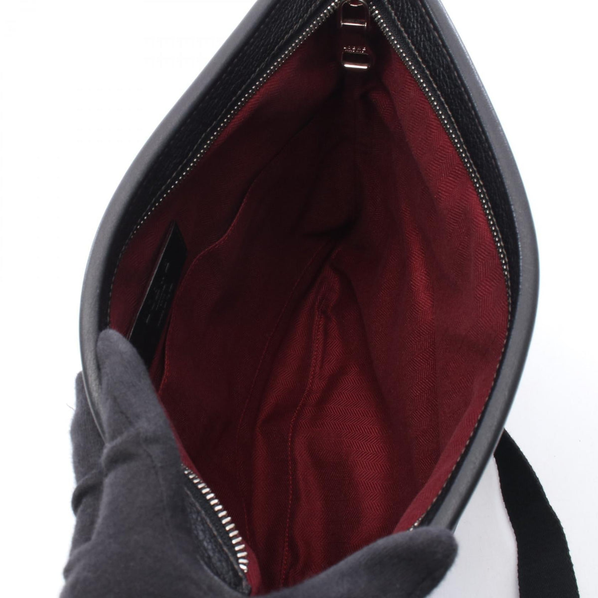 LOEWE anagram Shoulder Bag Black leather 2101220058630
