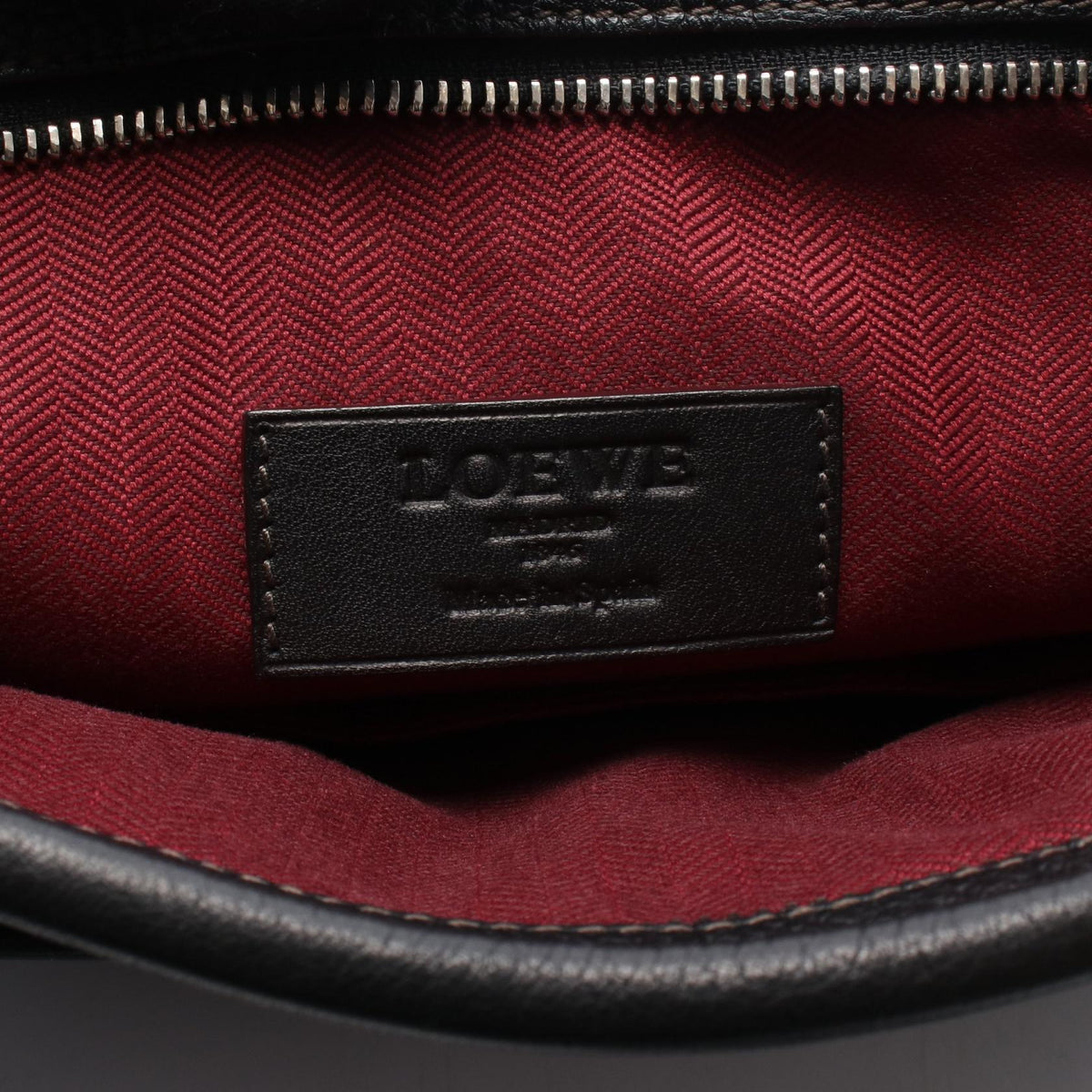 LOEWE anagram Shoulder Bag Black leather 2101220058630