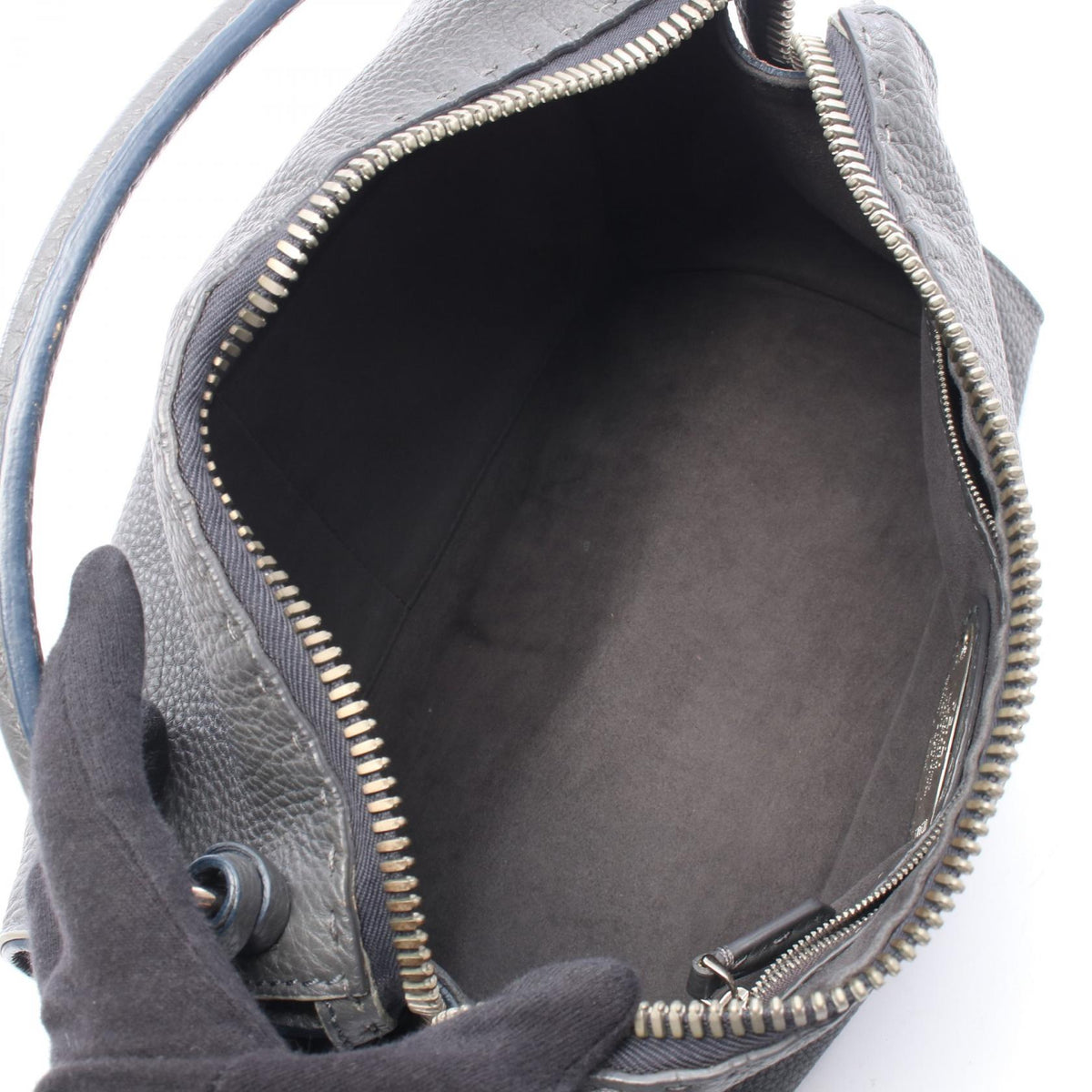 FENDI Selleria Lei Handbag Gray leather 2101220058777