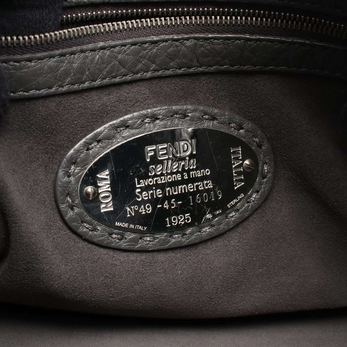FENDI Selleria Lei Handbag Gray leather 2101220058777