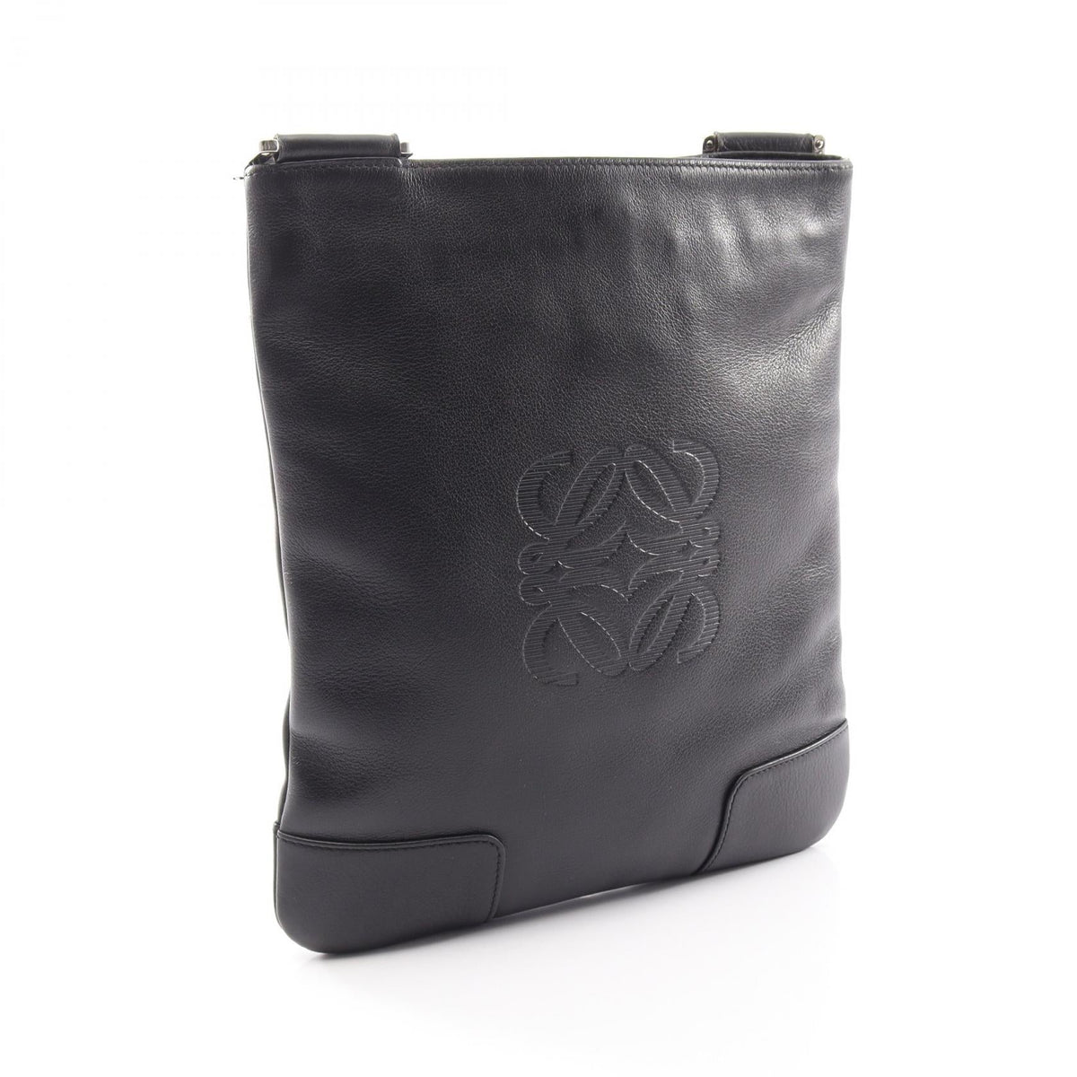 LOEWE anagram Shoulder Bag Black leather 2101220058807