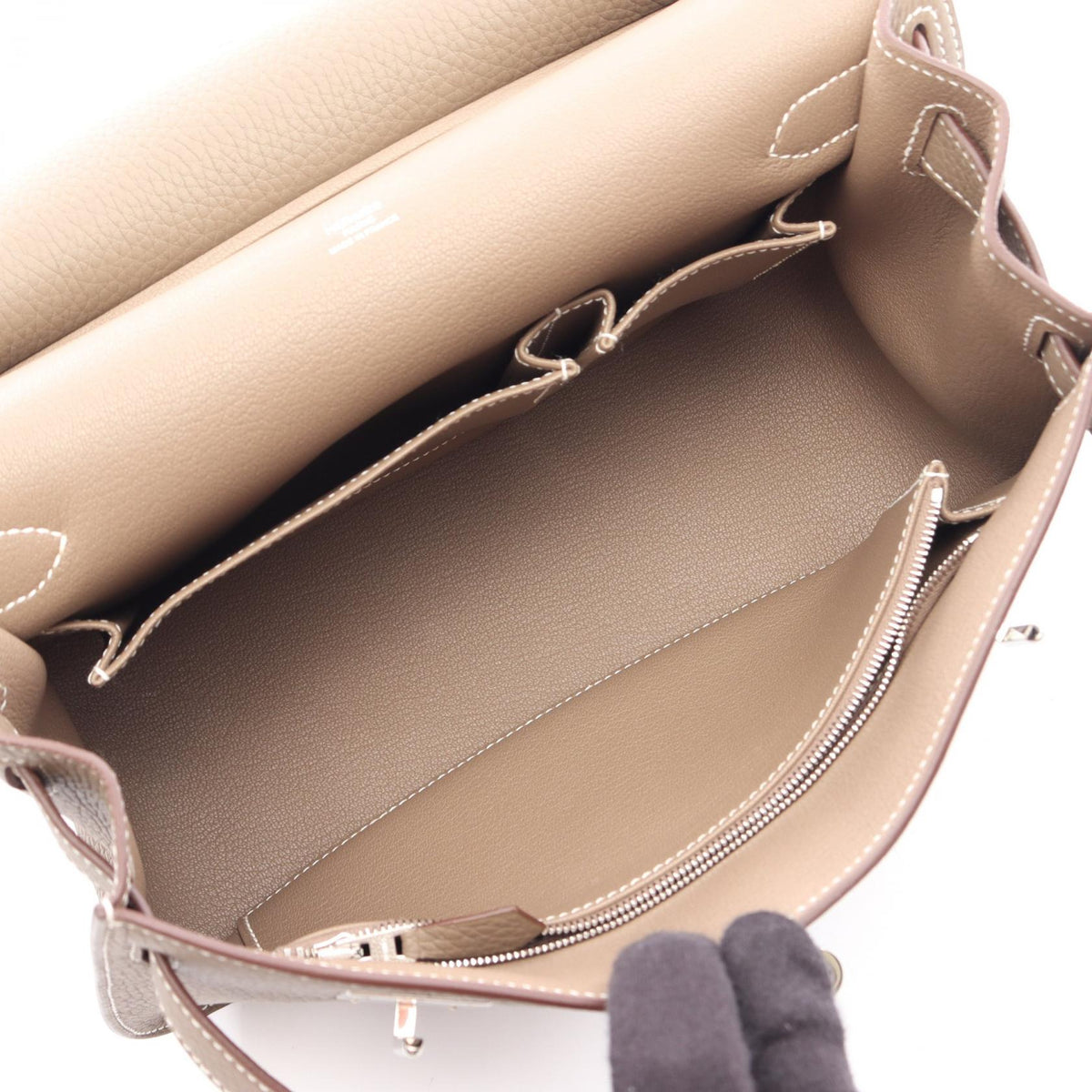 HERMES Jypsiere28 Shoulder BagEtoupe Grey Etoupe Grey Gray Taurillon Clemence leather Taurillon Clemence 2120900132439