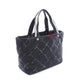 CHANEL Black/White Old travel line Nylon 2104102528719