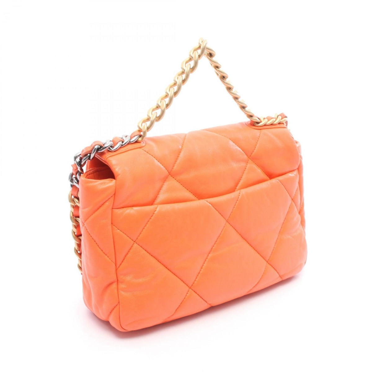 CHANEL Orange 19 dix-neuf 19 Matelasse leather AS1160 2120300056526