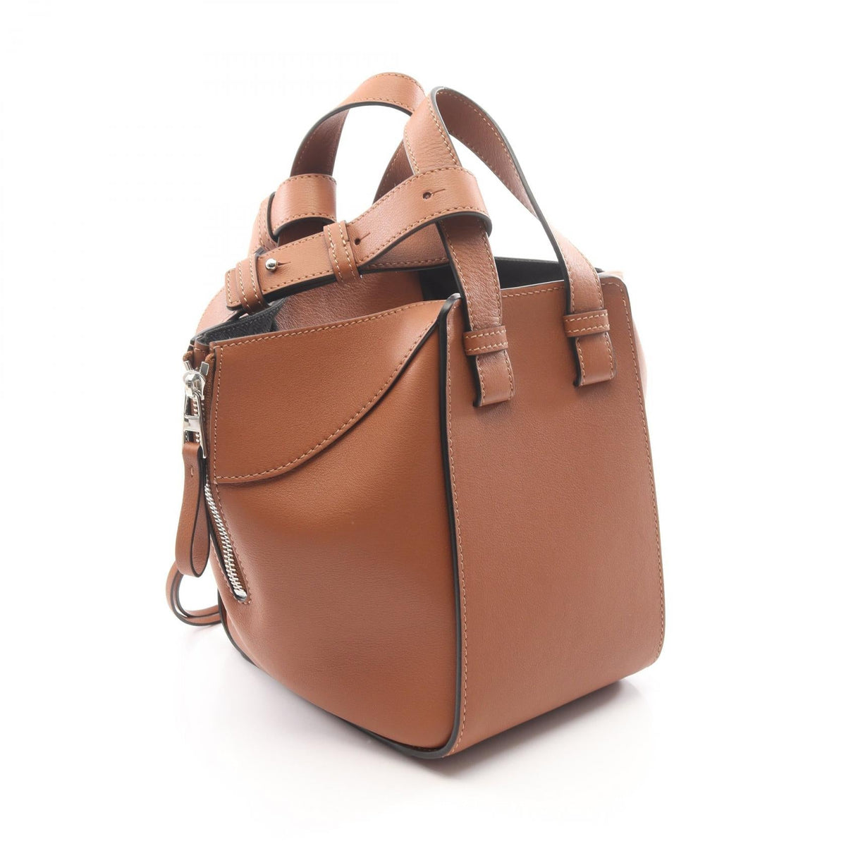 LOEWE Hammock Bag Compact 2-Way Handbag Brown leather A538H1 2120900132316