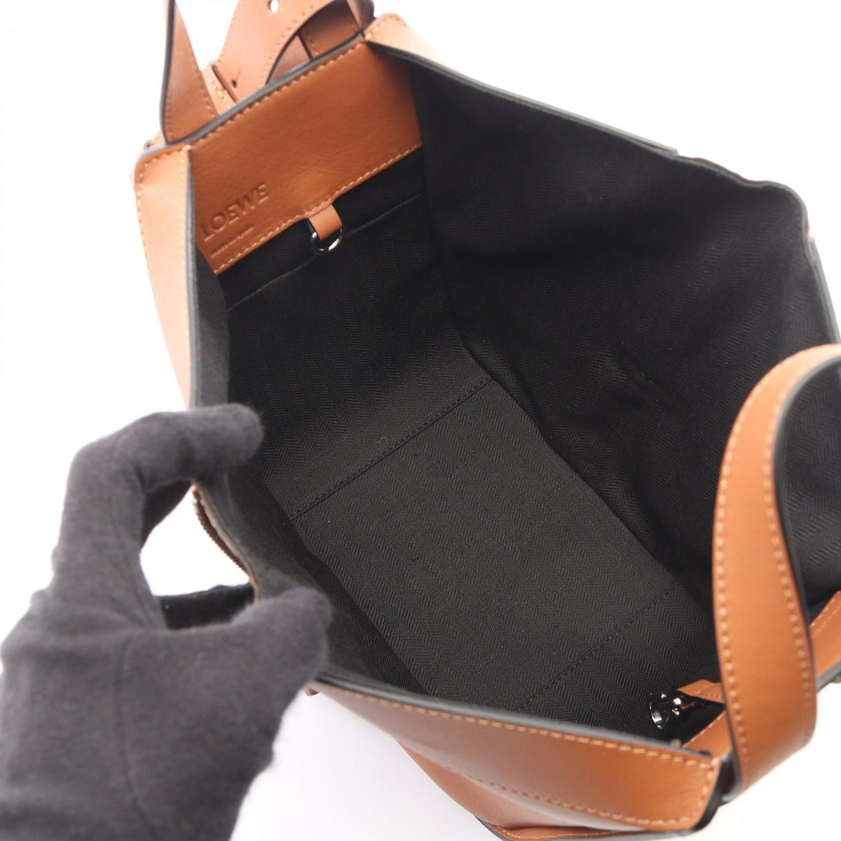 LOEWE Hammock Bag Compact 2-Way Handbag Brown leather A538H1 2120900132316
