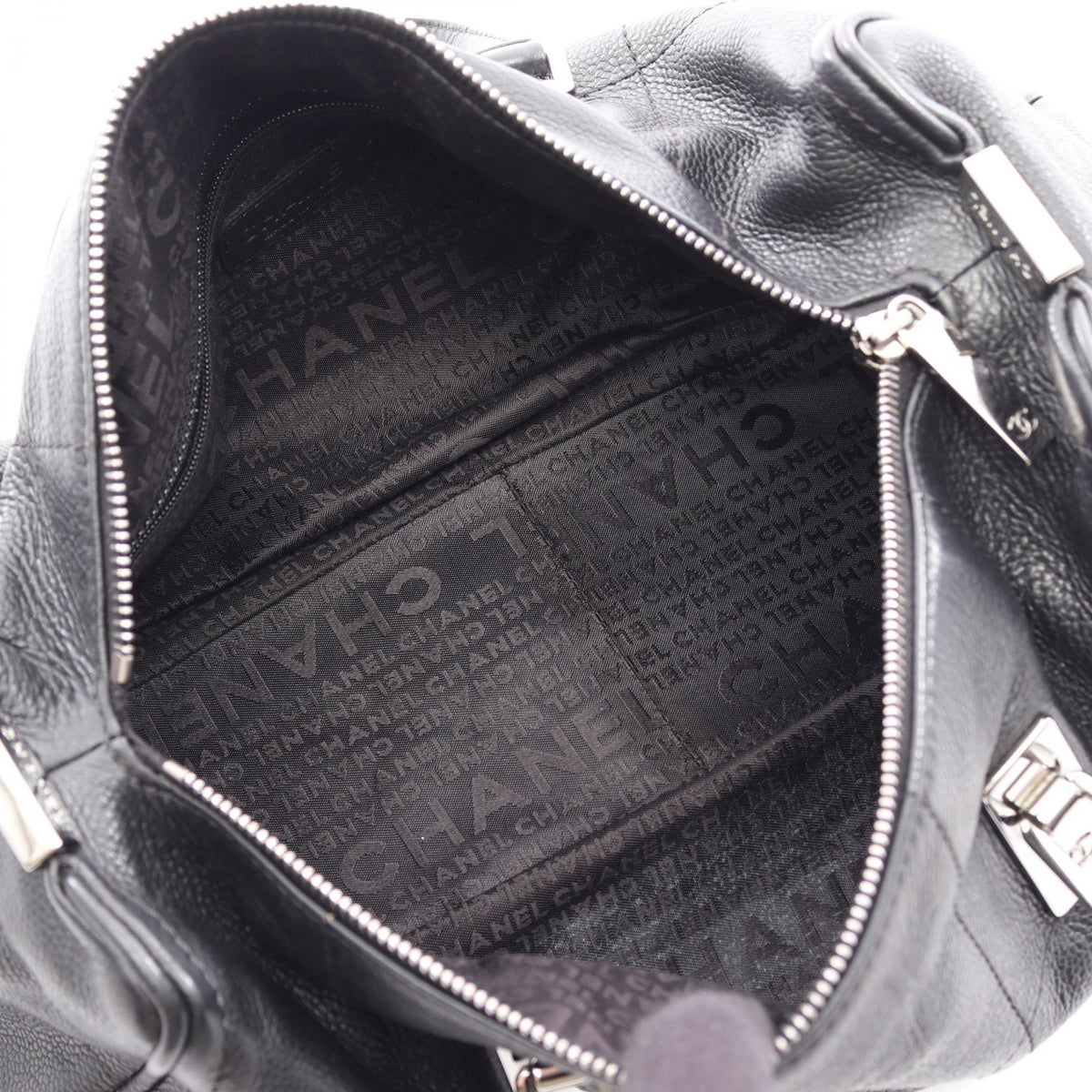 CHANEL Black Chocolate bar Grained Calfskin leather 2104102528474