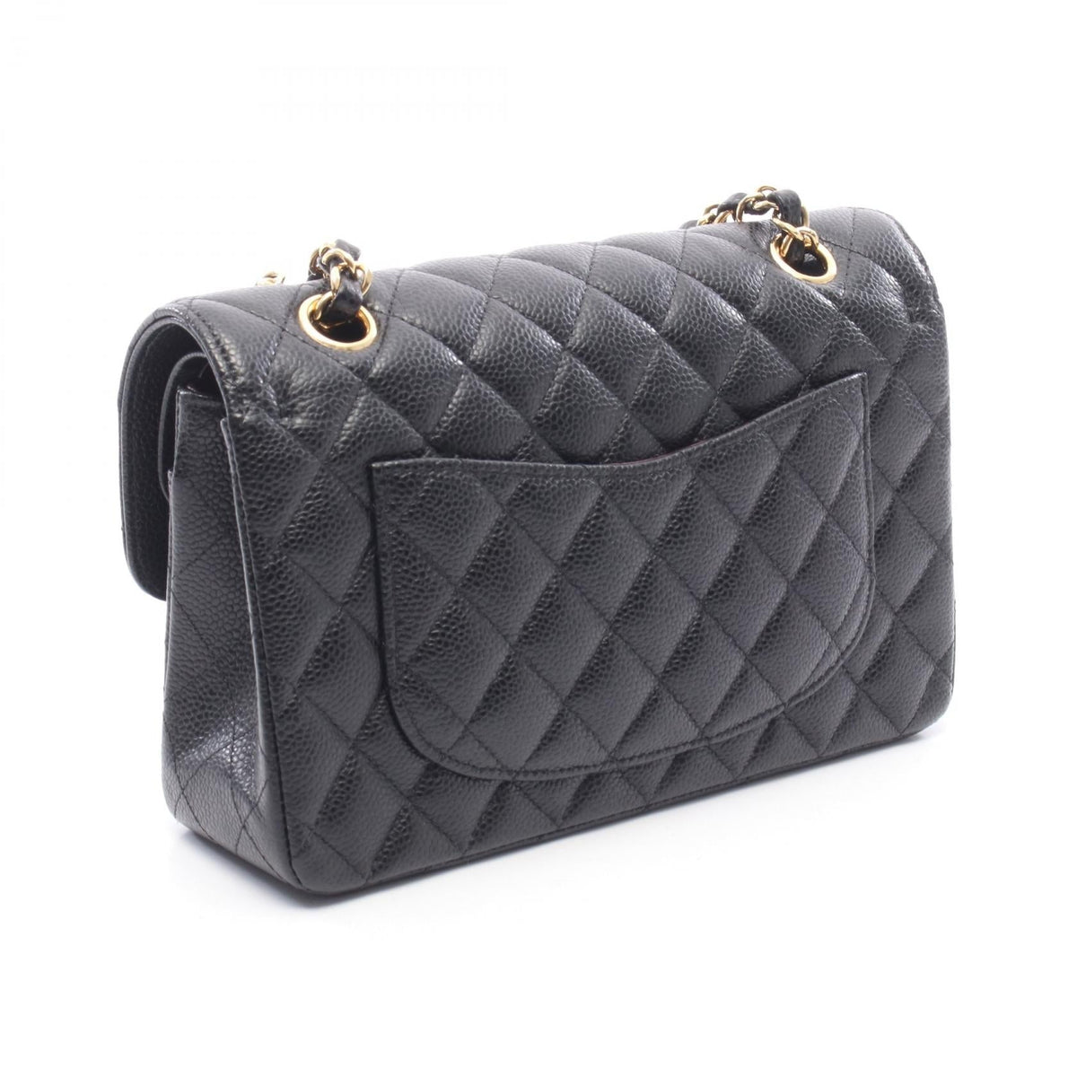 CHANEL Black Matelasse W flap Grained Calfskin leather 2104102528542