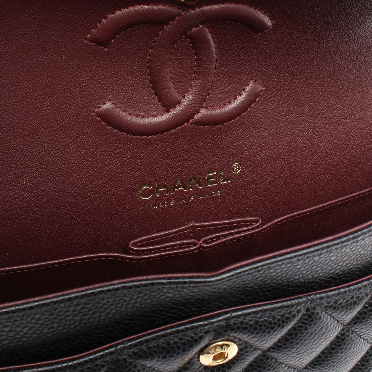 CHANEL Black Matelasse W flap Grained Calfskin leather 2104102528542