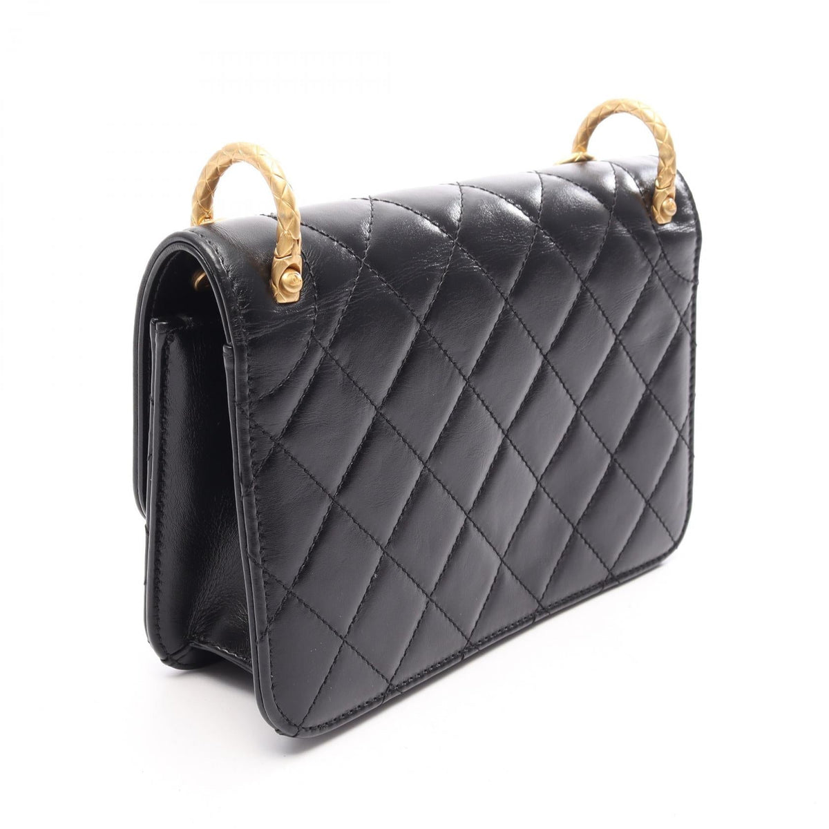 CHANEL Black Matelasse small flap leather 2106800638431