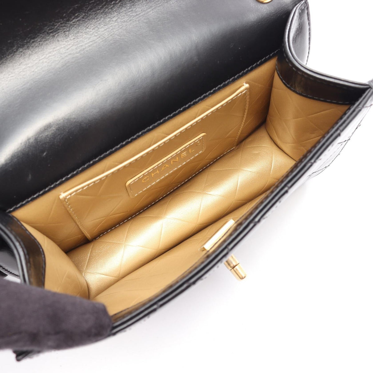 CHANEL Black Matelasse small flap leather 2106800638431