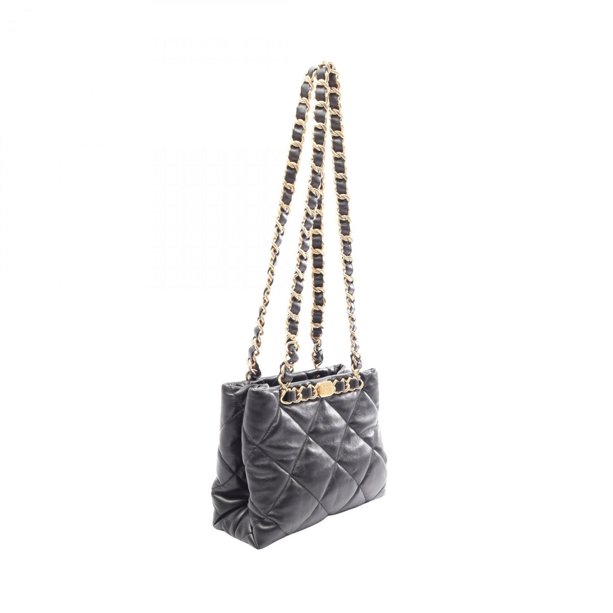 CHANEL Black Matelasse Small Shopping Lambskin (sheep leather) AS3502 2106800638448
