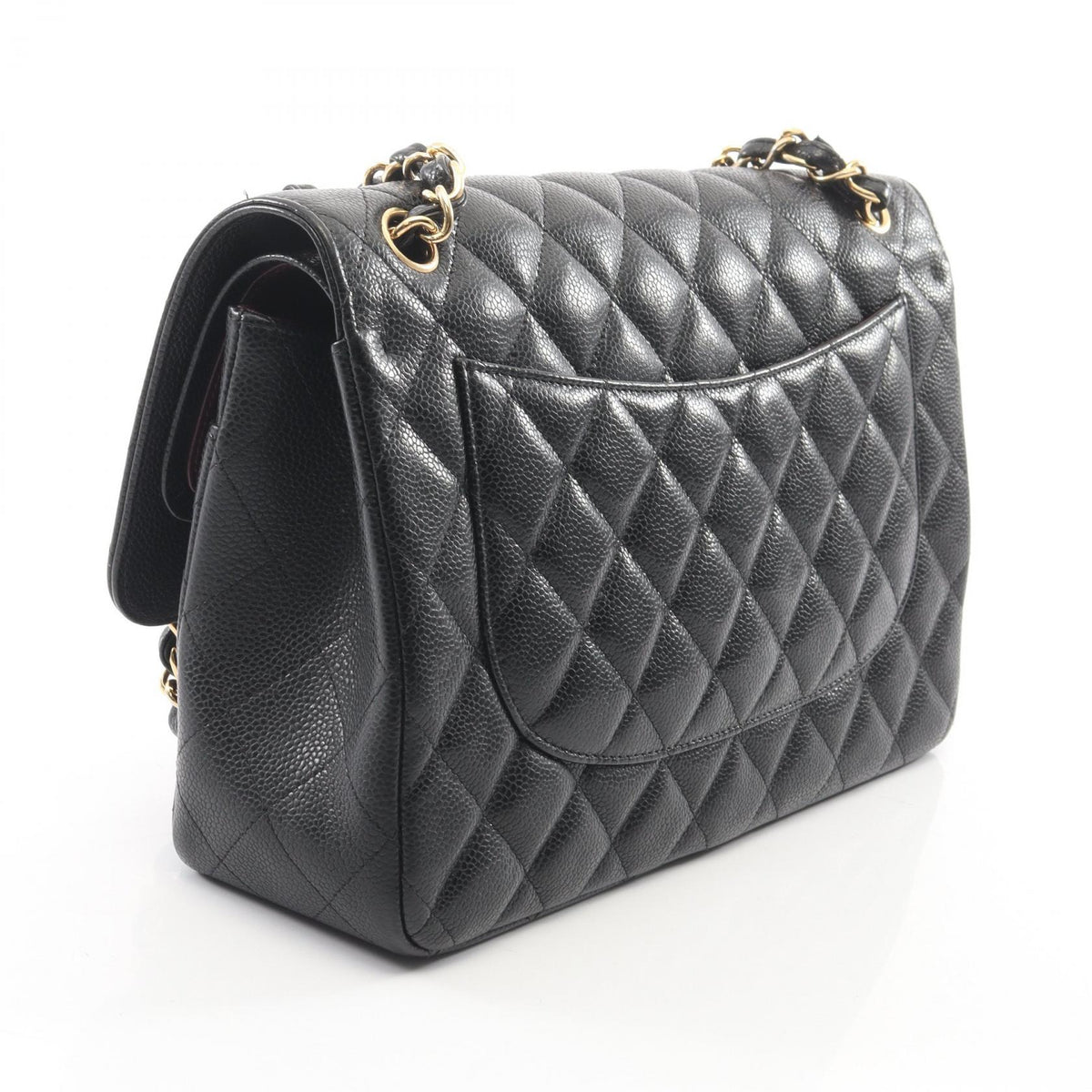 CHANEL Black Deca Matelasse 30 Classic Large W Flap Grained Calfskin leather 2106800638455