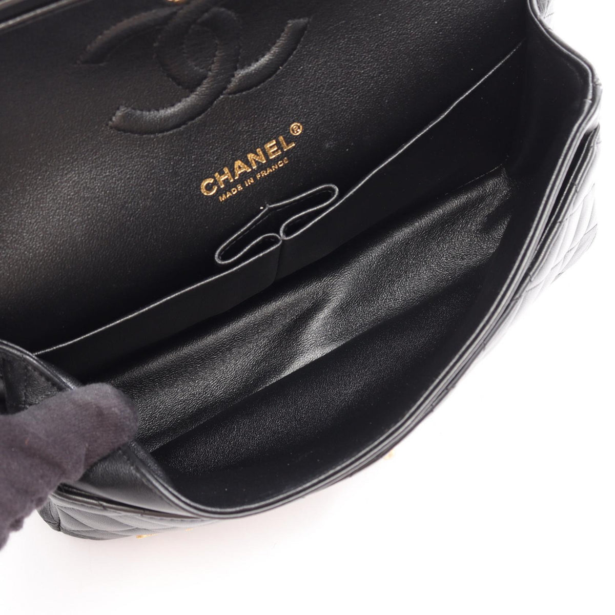 CHANEL Black Matelasse Egyptian Charm Double Flap Lambskin (sheep leather) 2106800638516