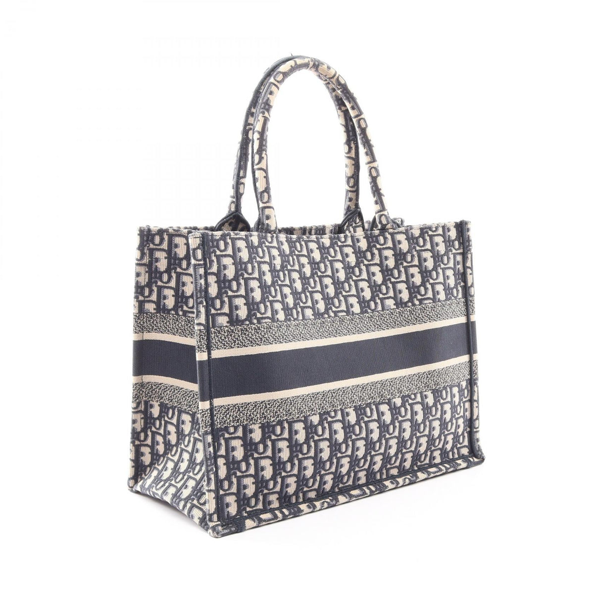 Dior BOOK TOTE Medium Oblique Tote Bag Navy/Beige canvas 2118400242376