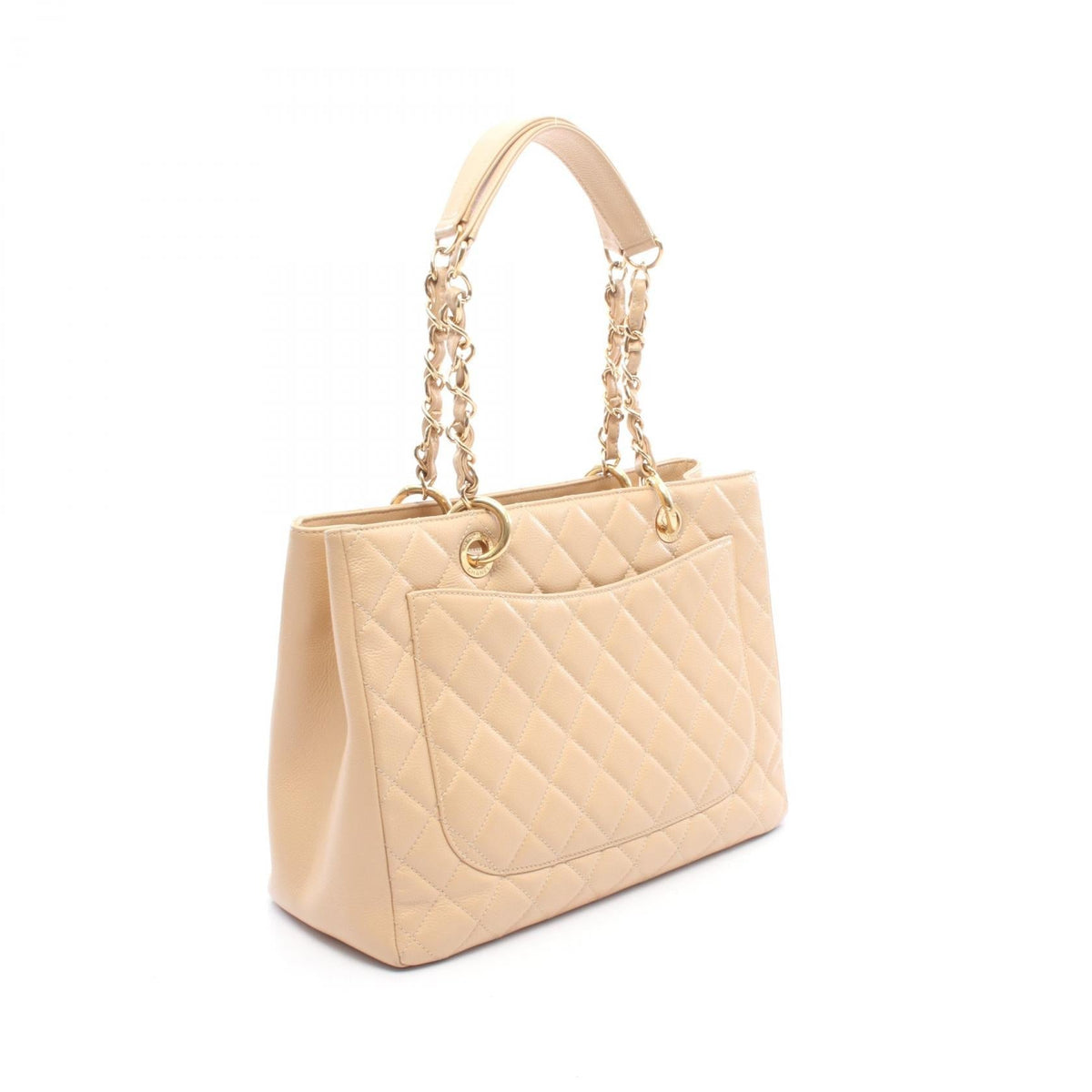 CHANEL Beige Matelasse Grand Shopping GST Grained Calfskin leather A50995 2106800638547