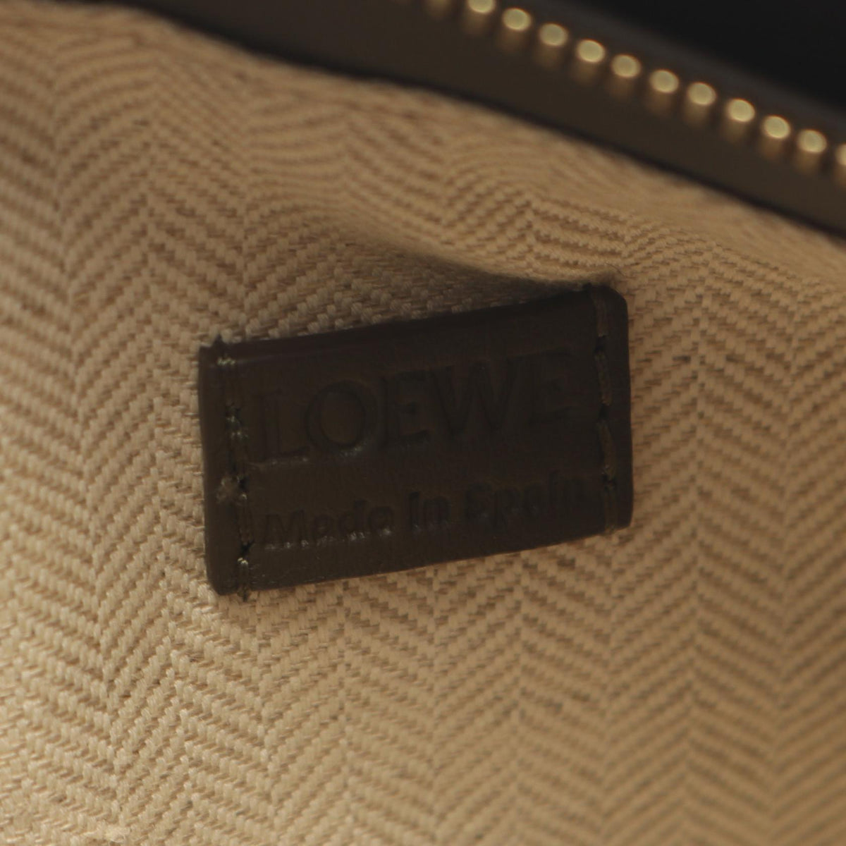 LOEWE PUZZLE EDGE MINI 2-WAY Handbag Khaki leather A510P88X26 2120900131999