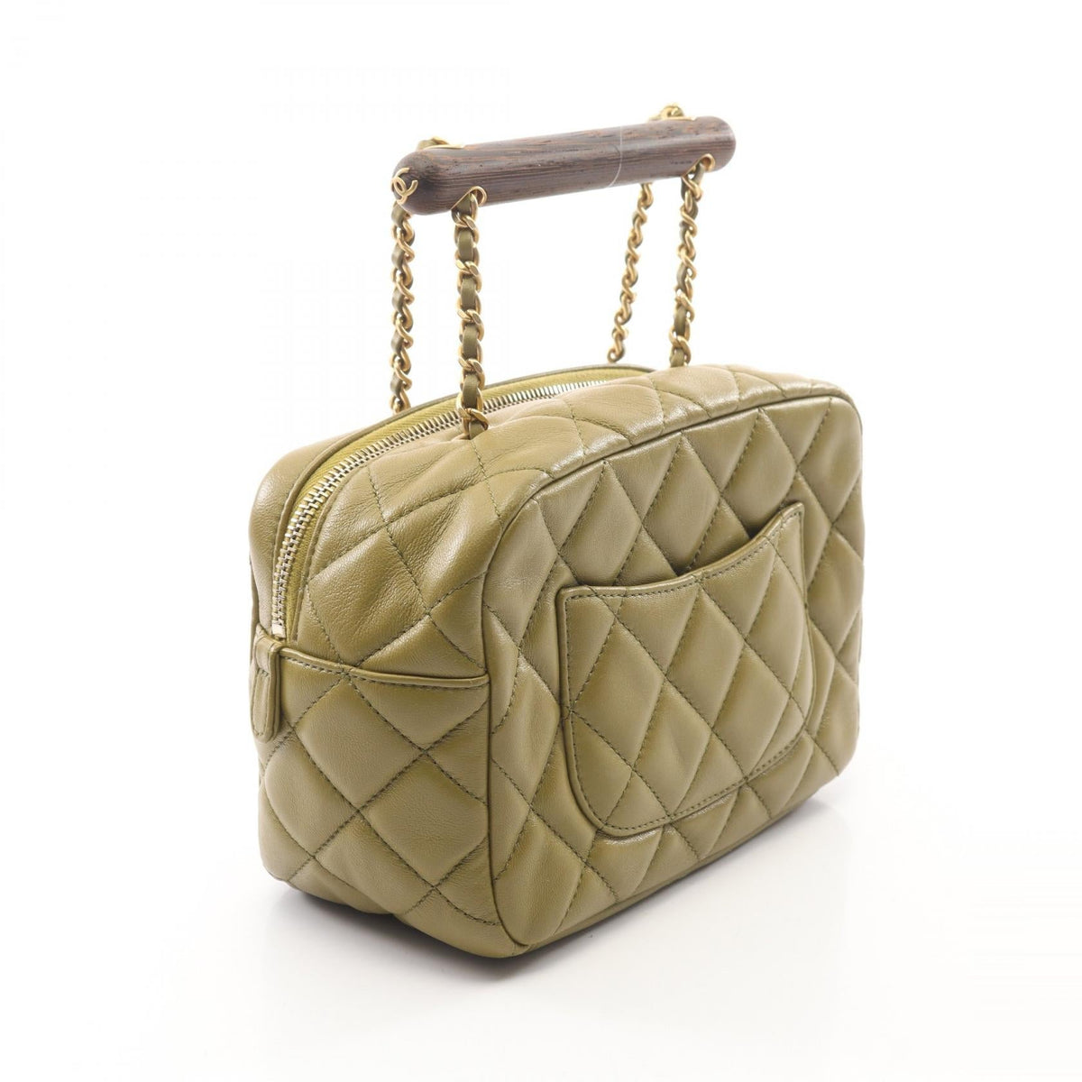 CHANEL Khaki Matelasse Mini Bowling Bag 2WAY Lambskin (sheep leather) AS4198 2106800638318