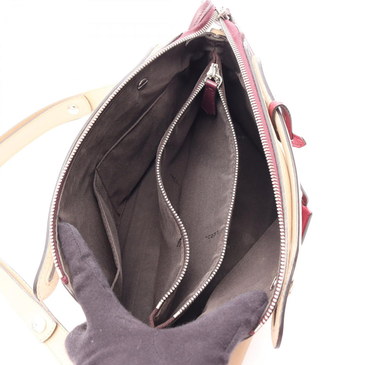 FENDI BY THE WAY MEDIUM (2-Way) Handbag Beige/Bordeaux leather 2101220051228