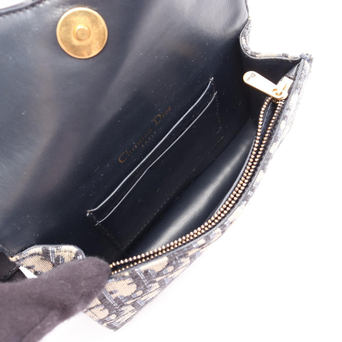 Dior SADDLE Oblique Jacquard Waist bag Body bag Beige/Navy canvas�leather 2101220051327