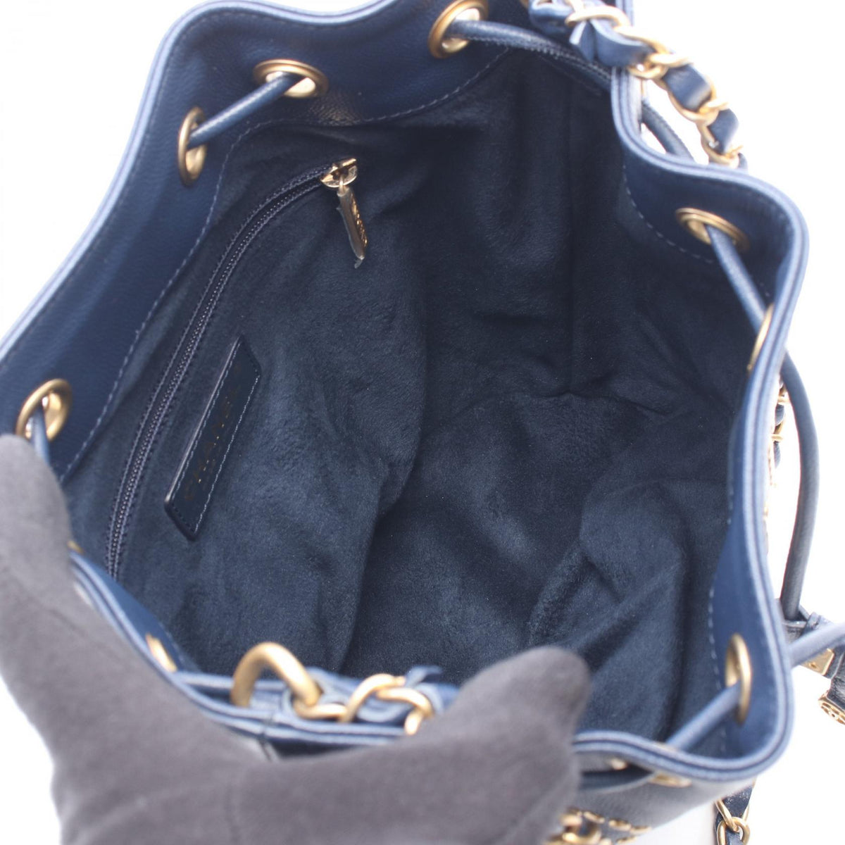 CHANEL Navy Deauville leather 2101220051396