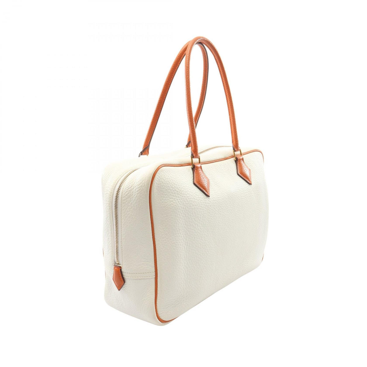 HERMES Plum 32 Bicolor HandbagPotiron orange Potiron orange White/Orange Taurillon Clemence leather Taurillon Clemence 2101220051426