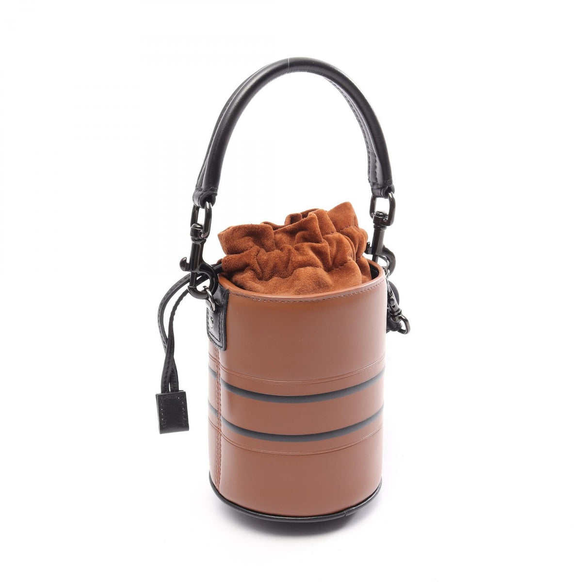 Dior Vibe Microbucket 2WAY Handbag Brown/Black leather 2101220051471