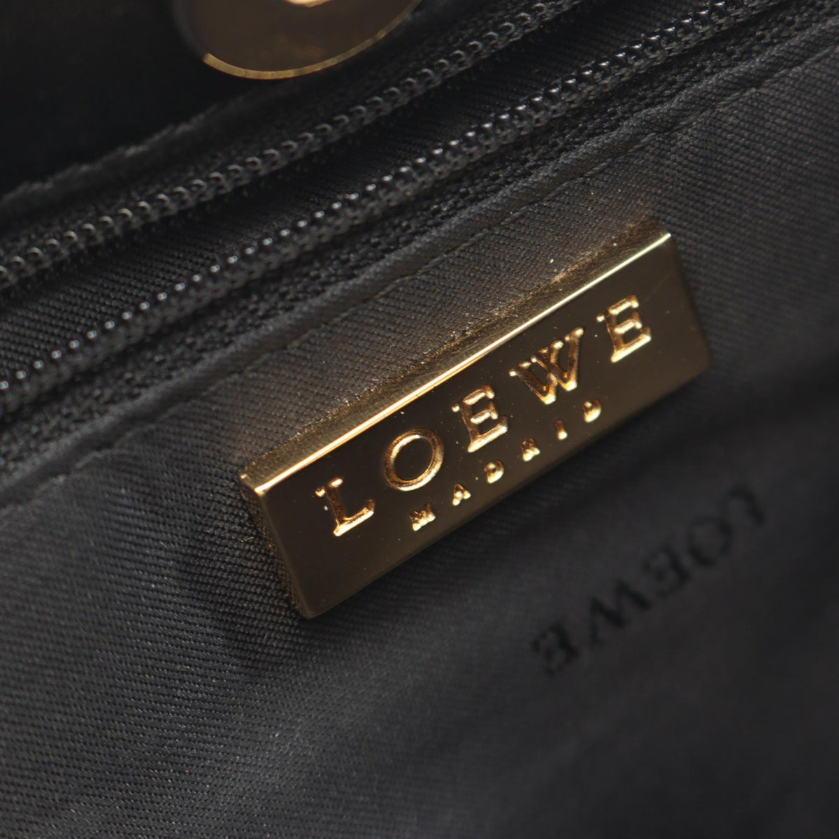 LOEWE anagram Shoulder Bag Black leather 2101220051617