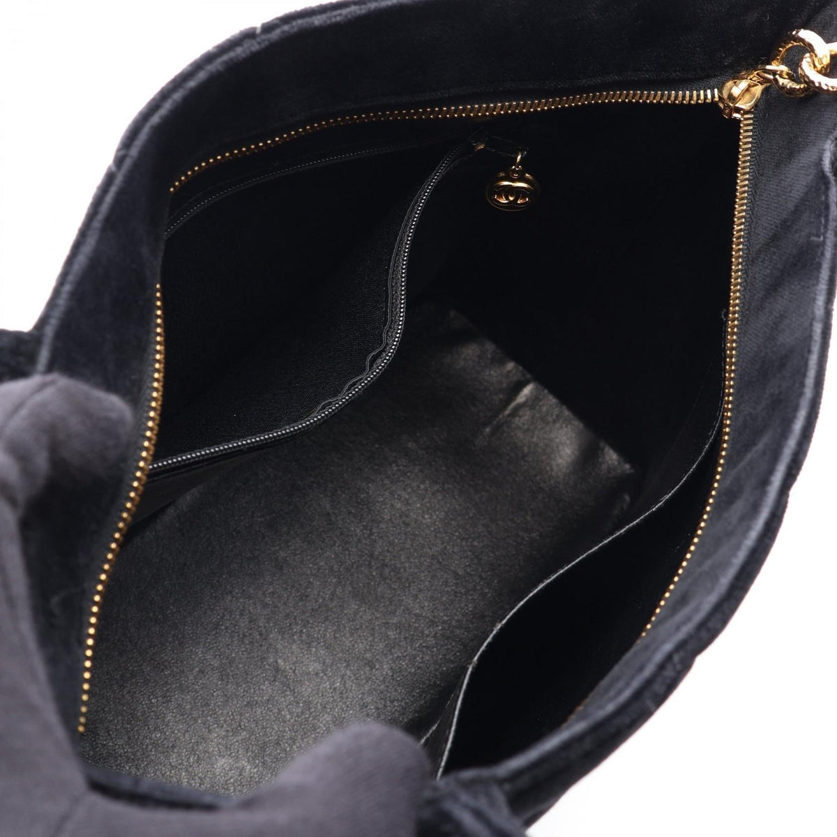 CHANEL Black Medallion tote Fabric A01804 2101220051600