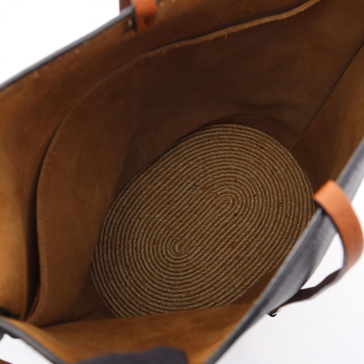 LOEWE GATE Bucket Shoulder Bag Black/Brown leather Raffia 2101220051716