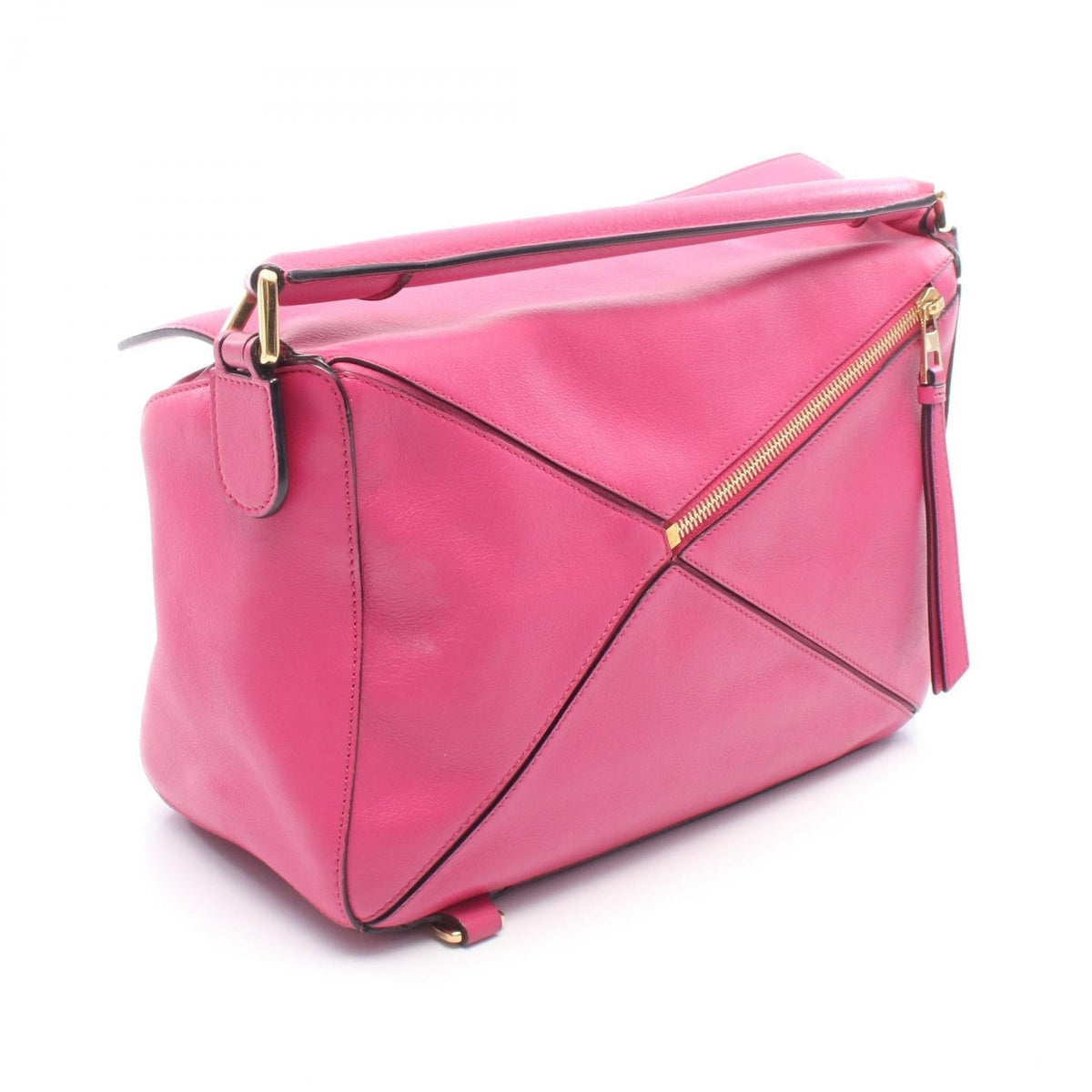 LOEWE Puzzle Bag Medium 2WAY Handbag Pink leather 2101220045081